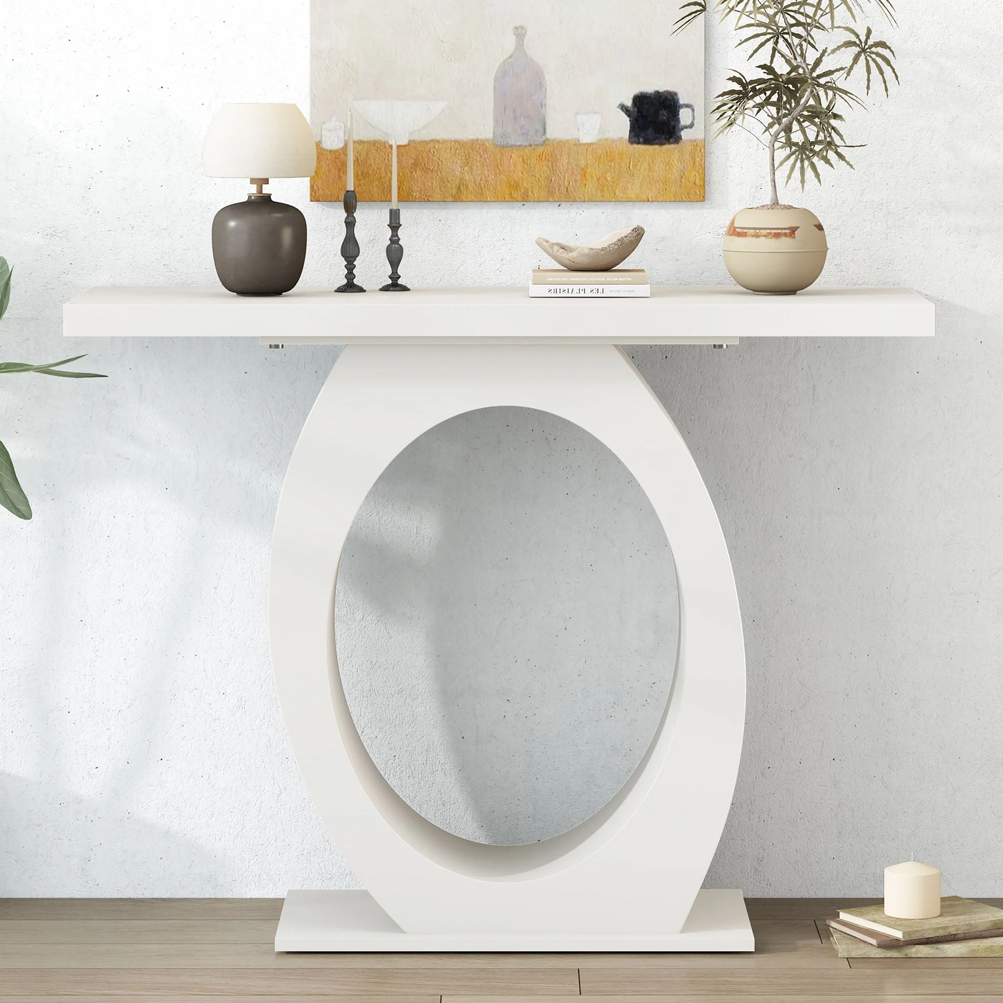 Console Table With Oval Base And Reinforced Bottom Plate - Image 3