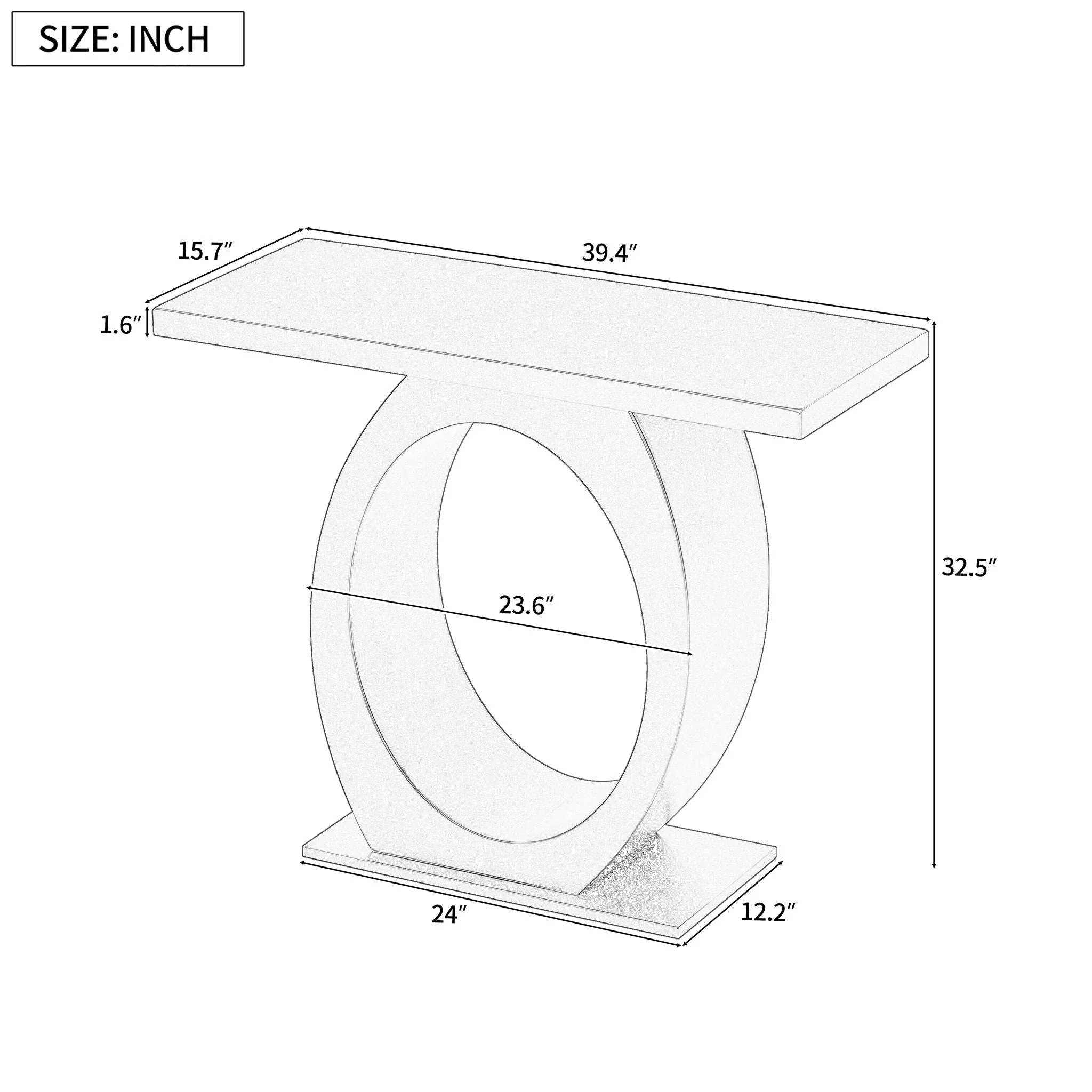 Console Table With Oval Base And Reinforced Bottom Plate - Image 4