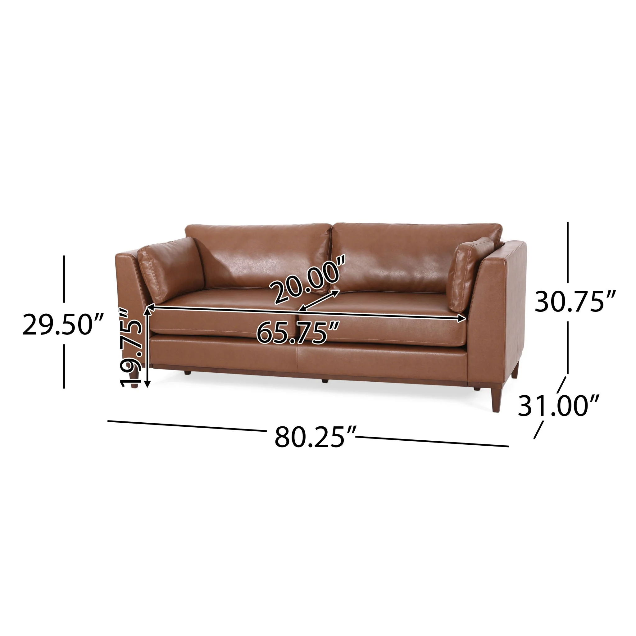 Contemporary 3 Seater Sofa Upholstery - Light Brown - Image 2