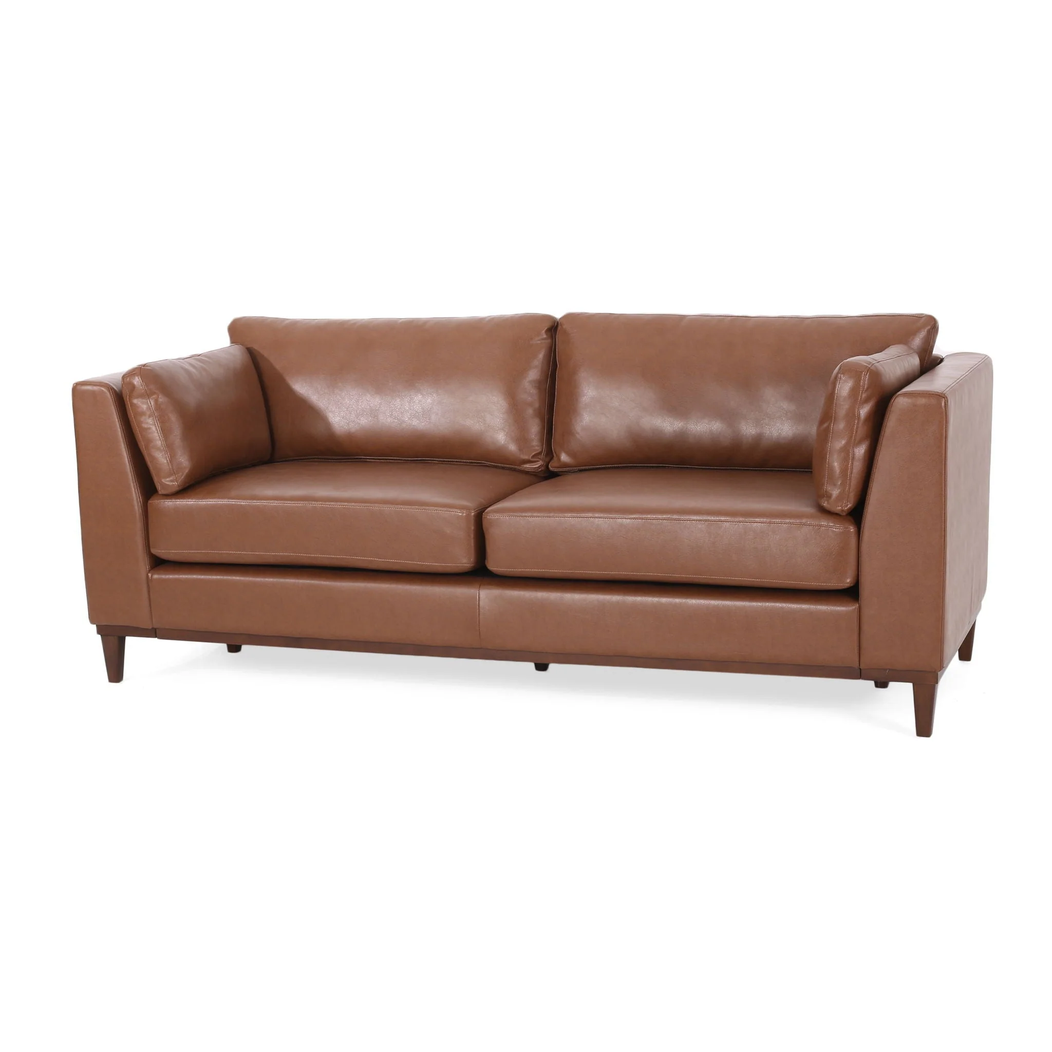 Contemporary 3 Seater Sofa Upholstery - Light Brown - Image 3