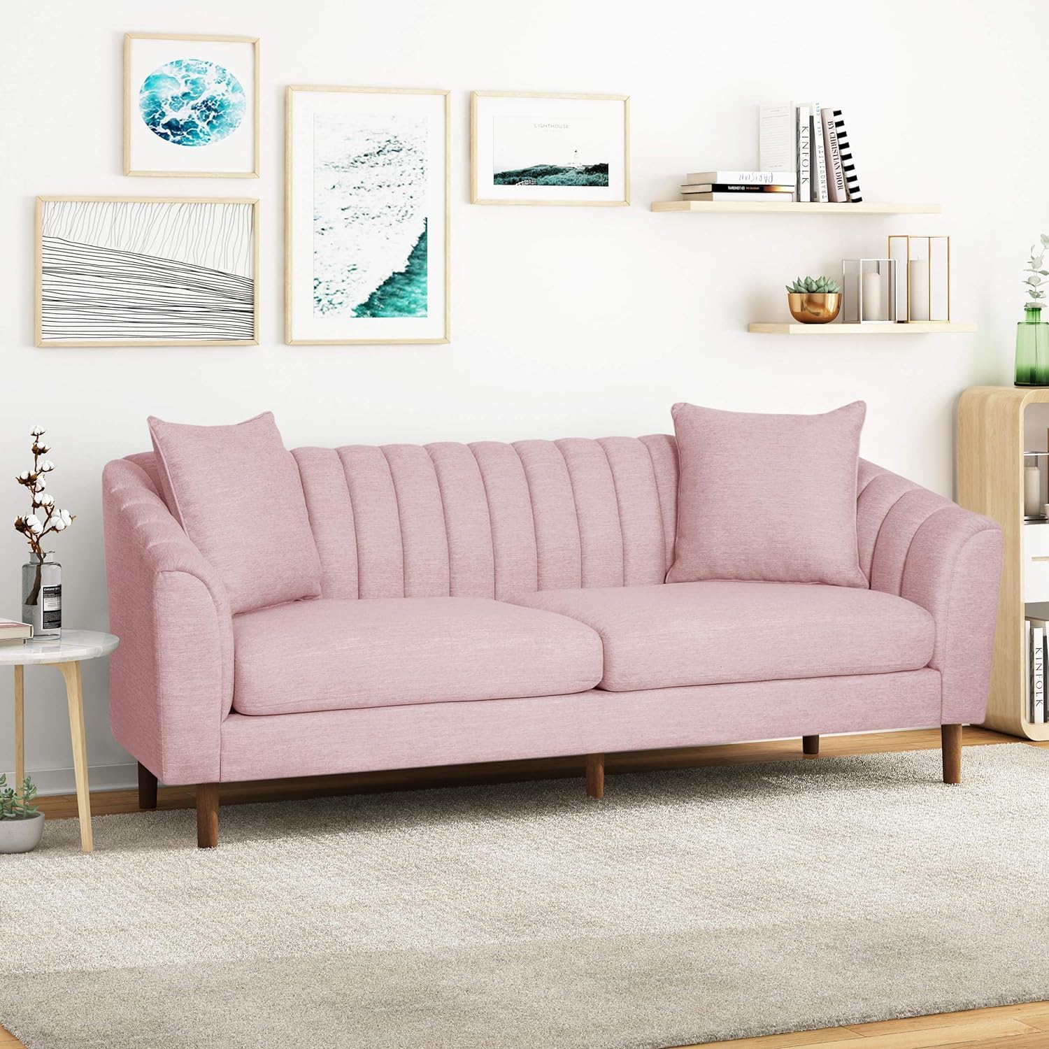 Contemporary 3 Seater Sofa With Accents - Image 9