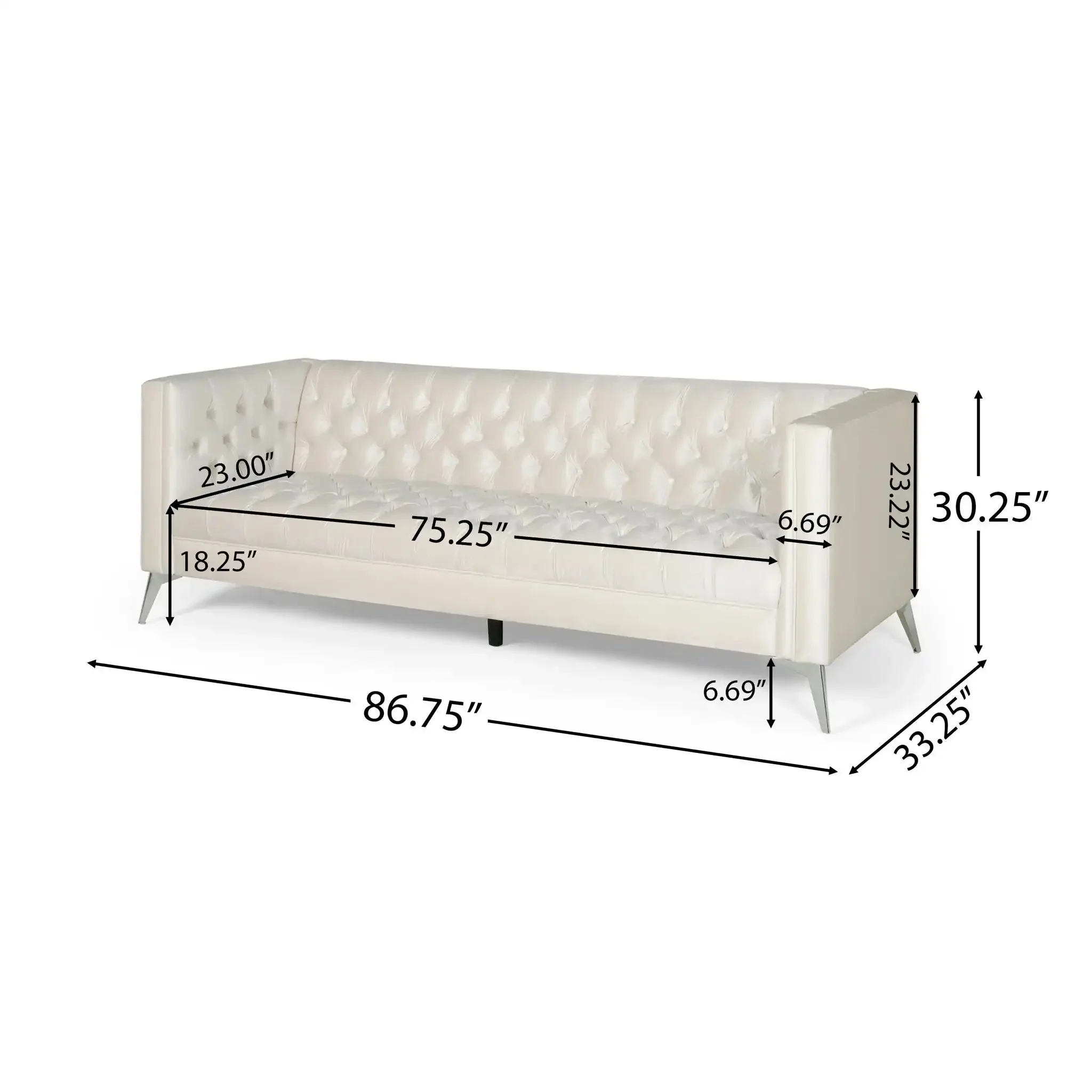 Contemporary 3 Seater Sofa With Button Tufting - Image 4