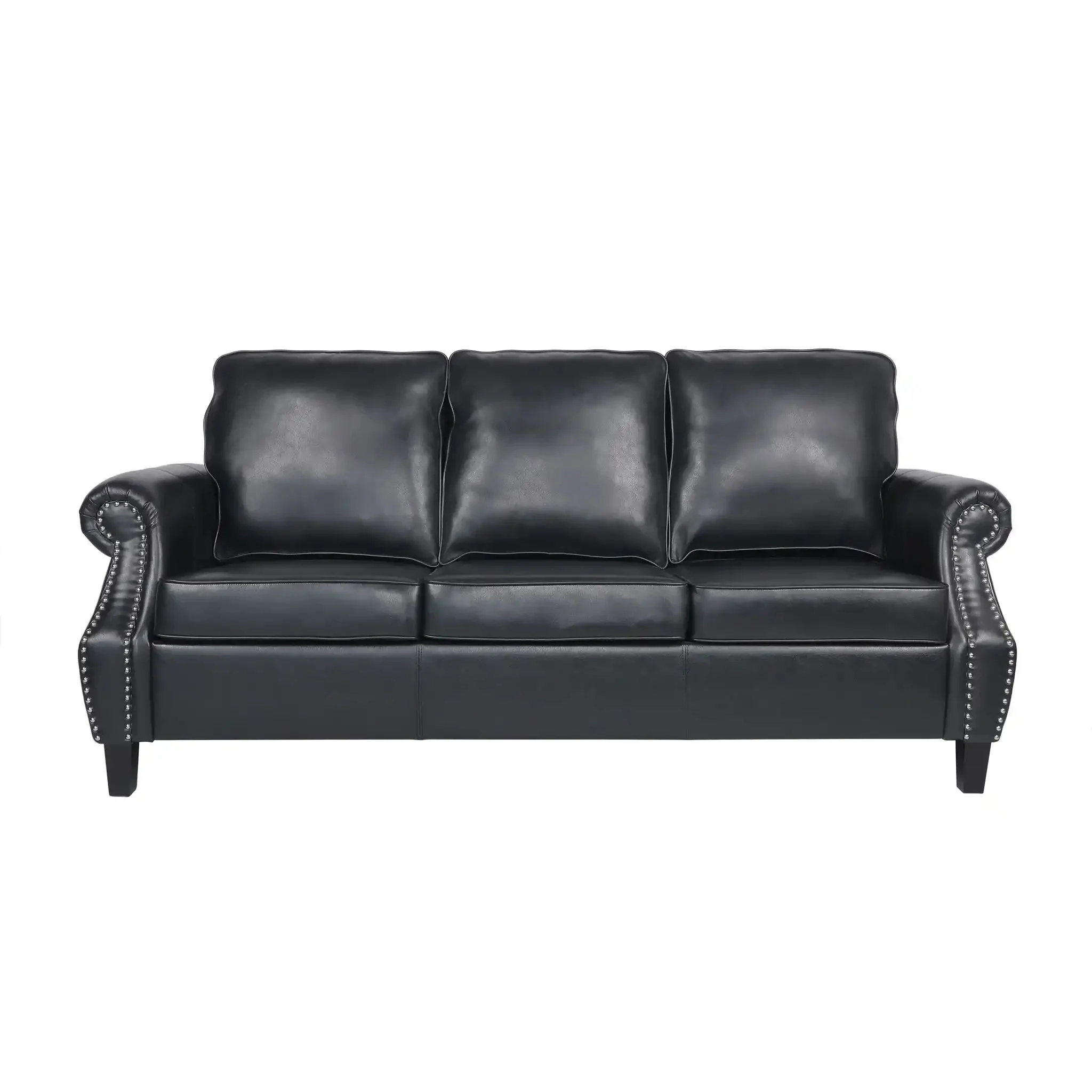 Contemporary 3 Seater Sofa With Nailhead Trim - Image 2