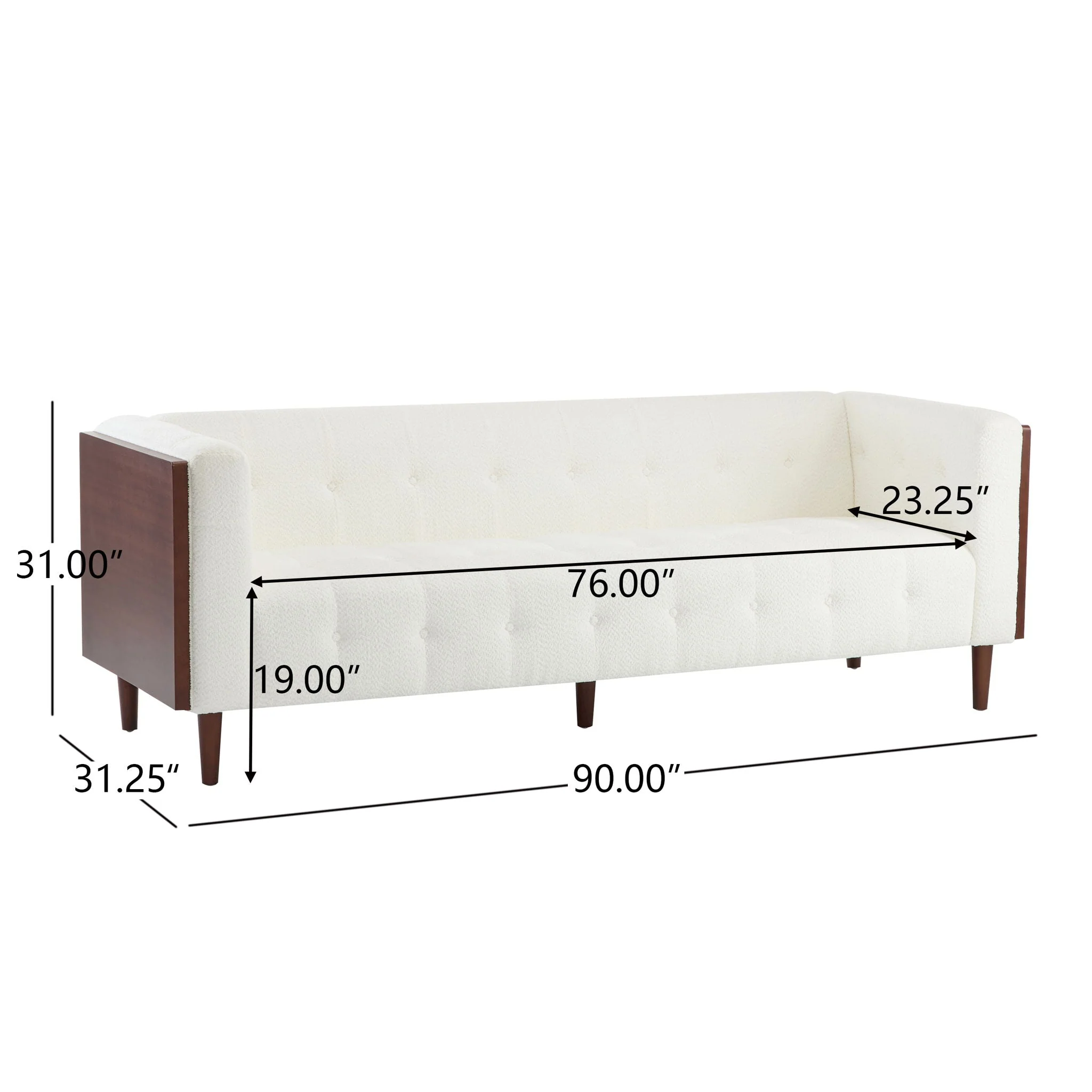 Contemporary 3 Seater Sofa With Tufted Design - Image 11