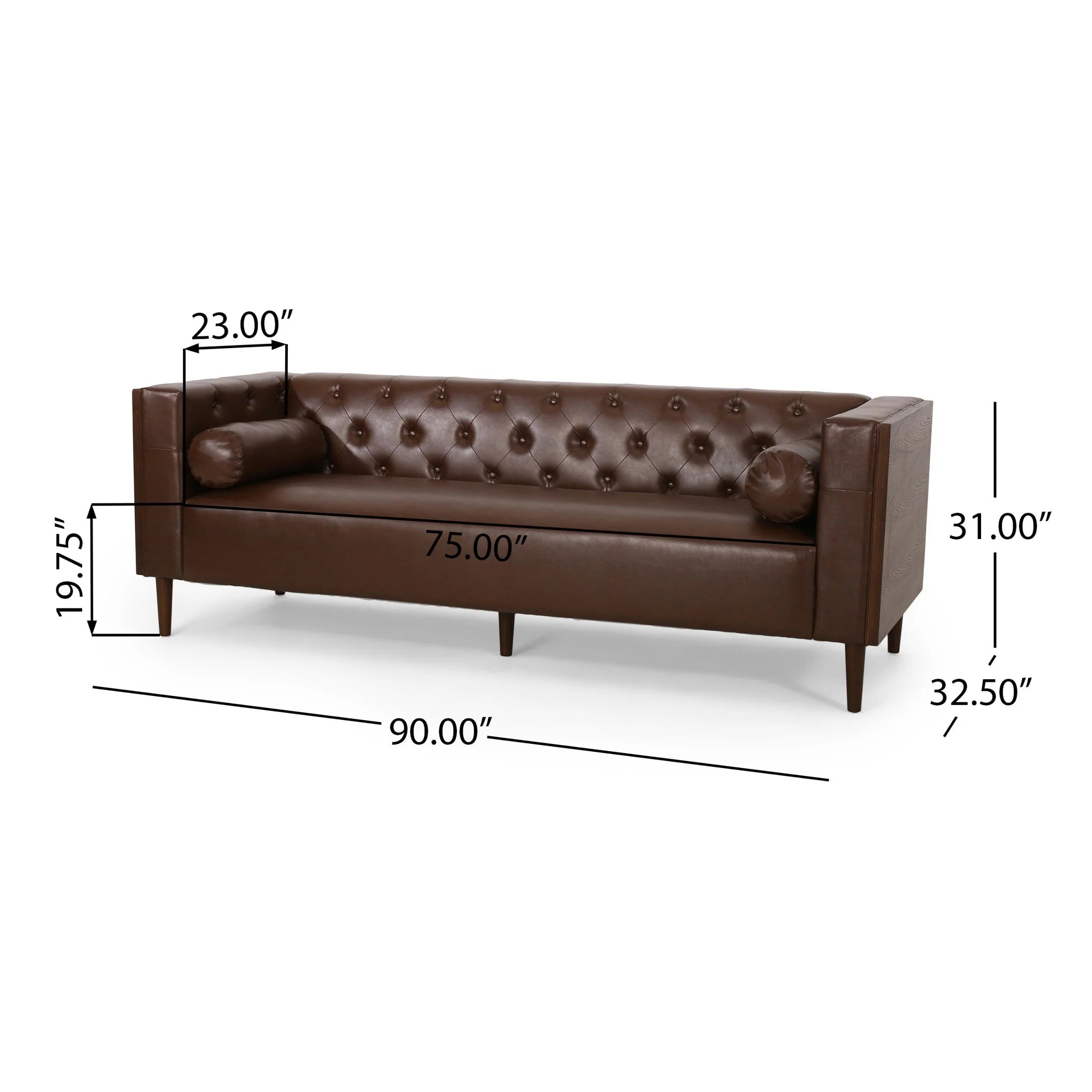 Contemporary 3 Seater Sofa With Tufted Design - Image 5