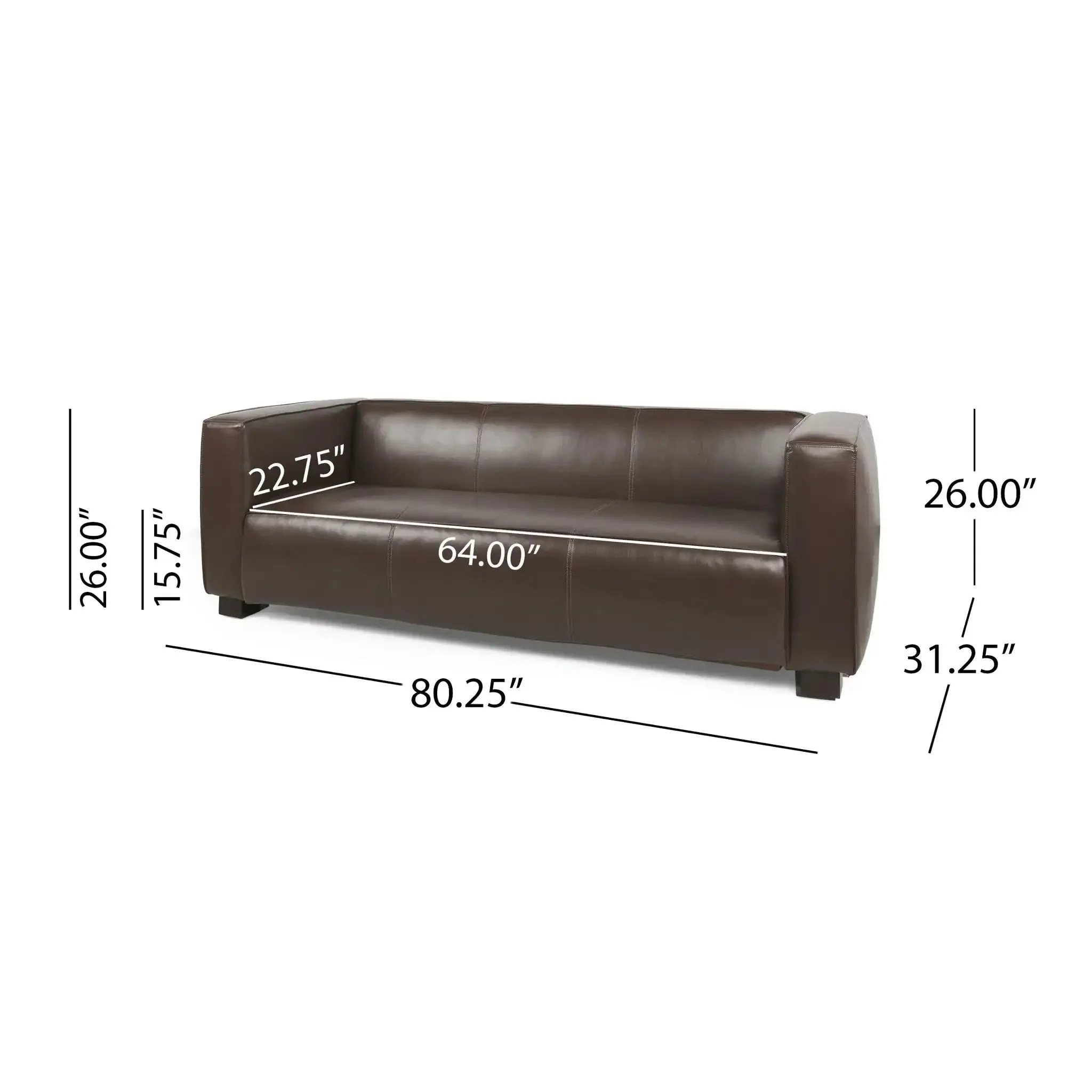 Contemporary 3 Seater Sofa With Tuxedo Design - Image 2