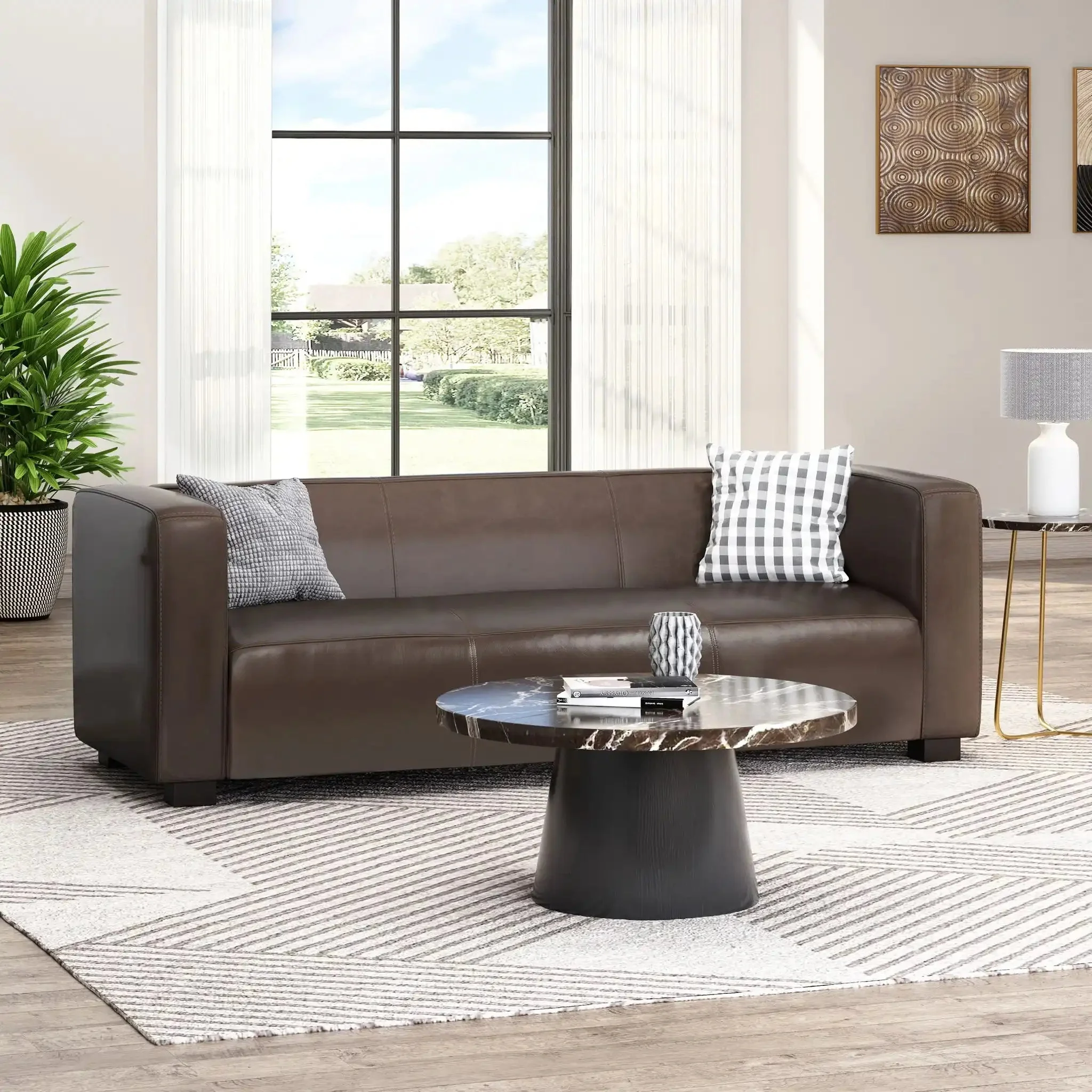 Contemporary 3 Seater Sofa With Tuxedo Design - Image 3