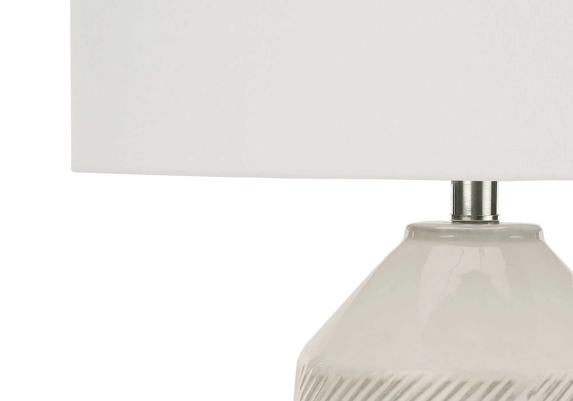 Contemporary 33"h Table Lamp with Ivory Shade and Cream Ceramic Base - Image 7