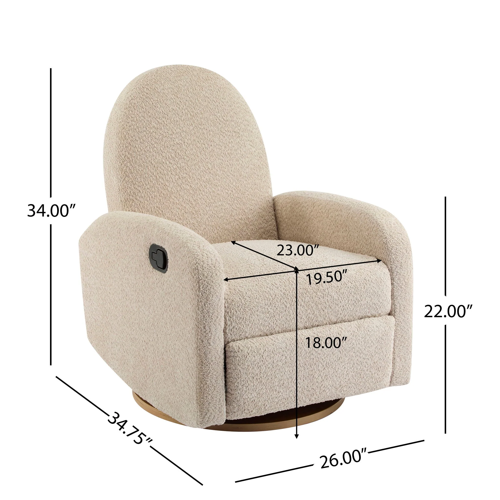 Contemporary 360 Swivel And Glider Recliner Chair - Image 12
