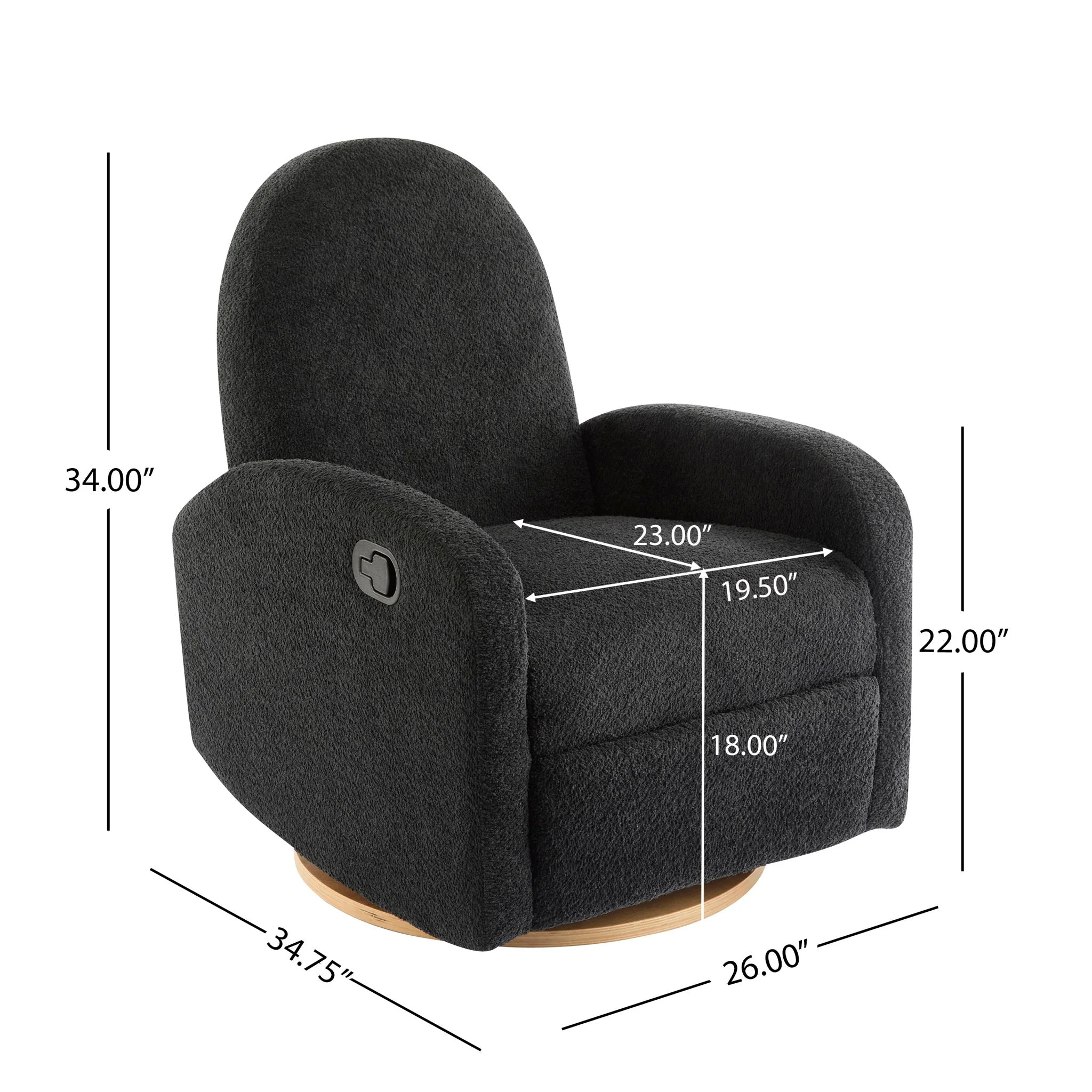 Contemporary 360 Swivel And Glider Recliner Chair - Image 7
