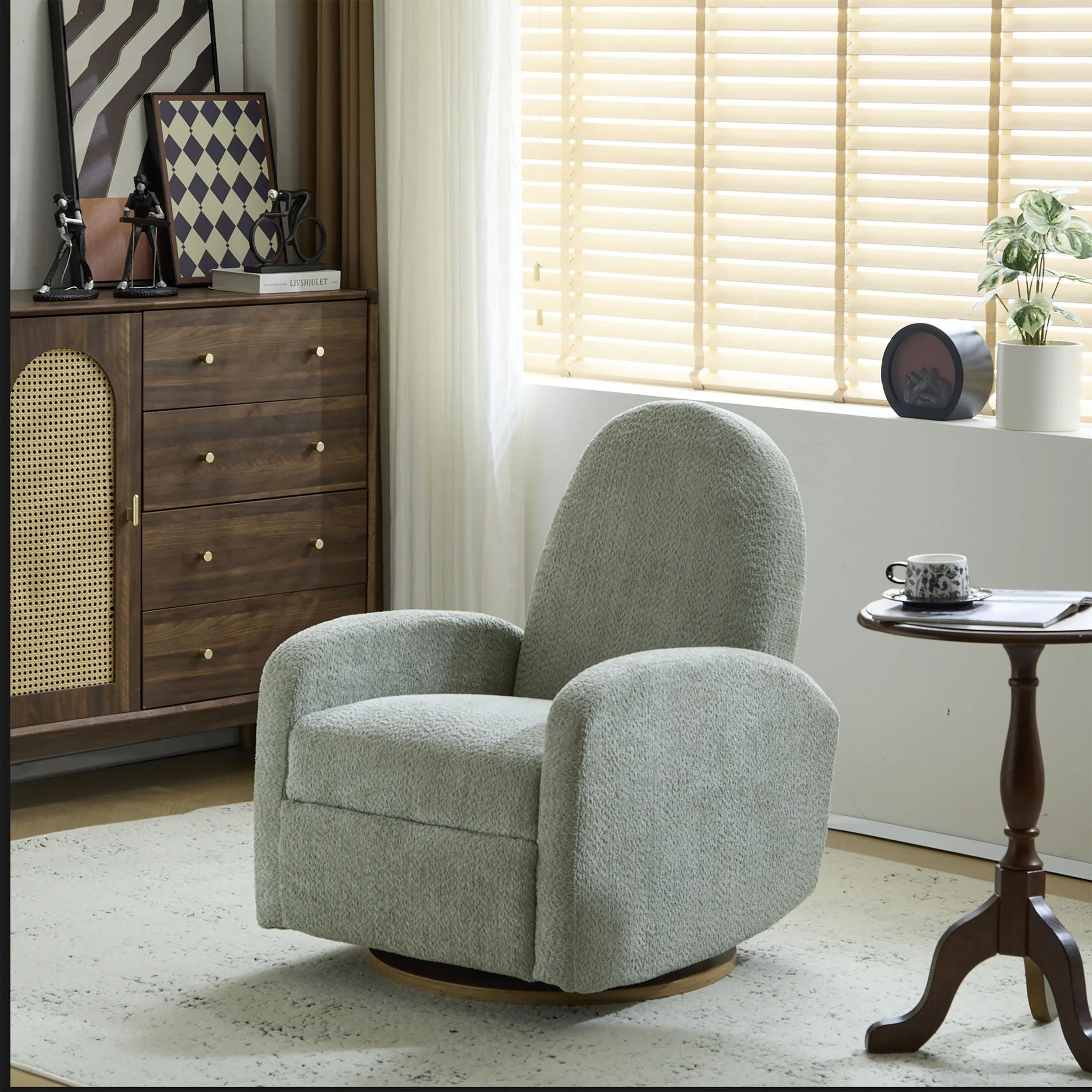Contemporary 360 Swivel And Glider Recliner Chair - Image 8