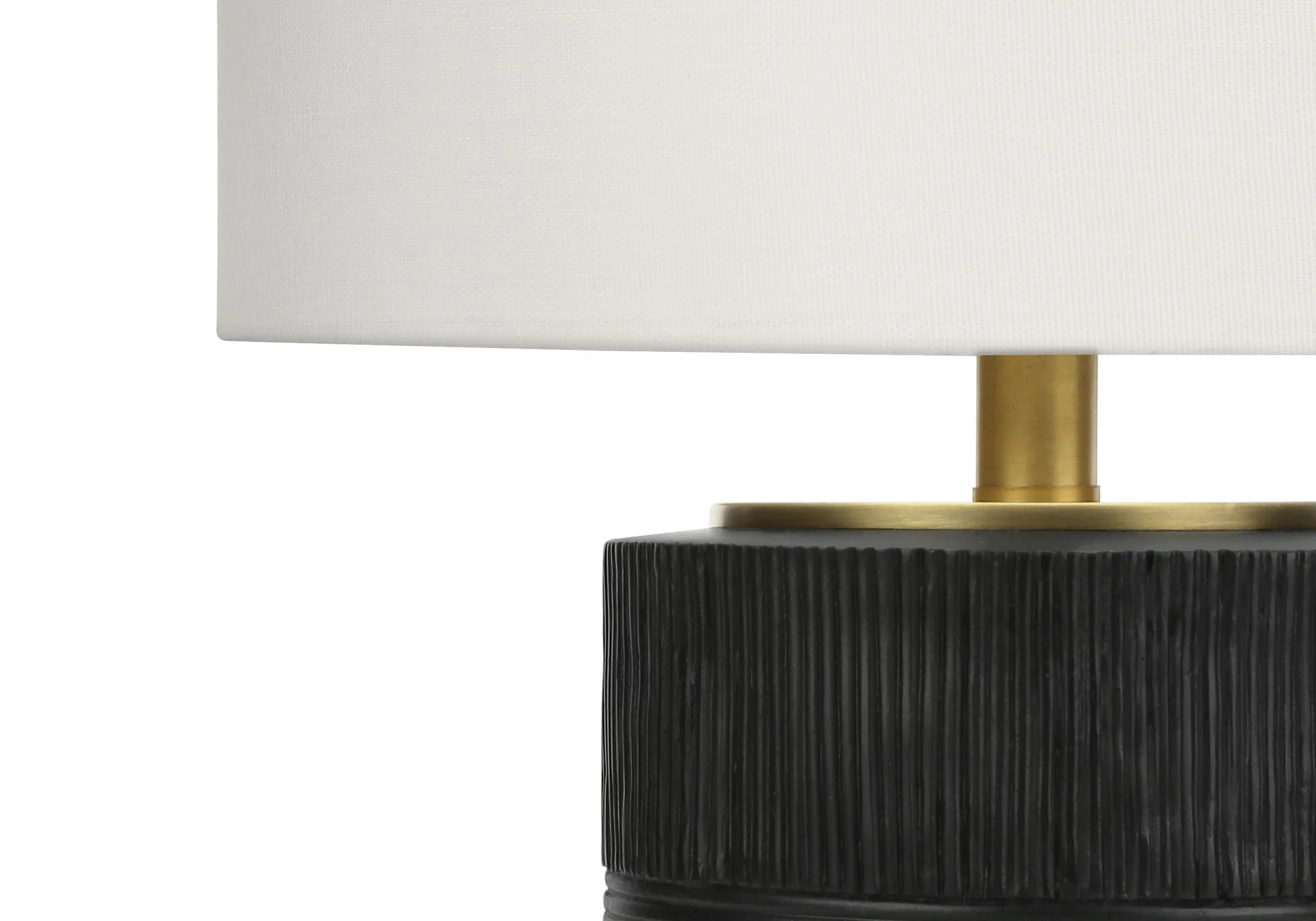 Contemporary Black Resin Table Lamp with Ivory Shade, 24 inches High - Image 7