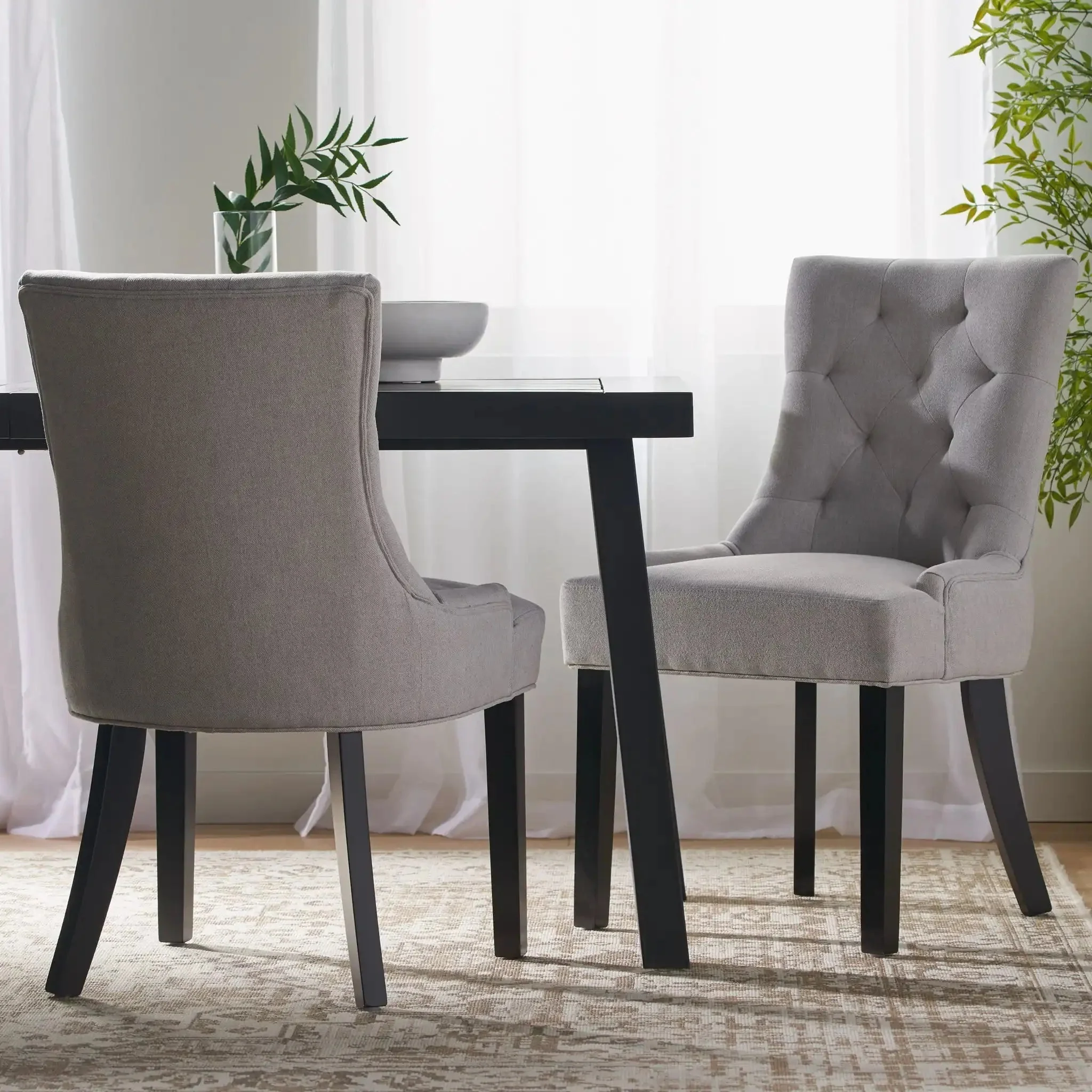 Contemporary Cheney Dining Chair Set with Tufted Design - Image 12