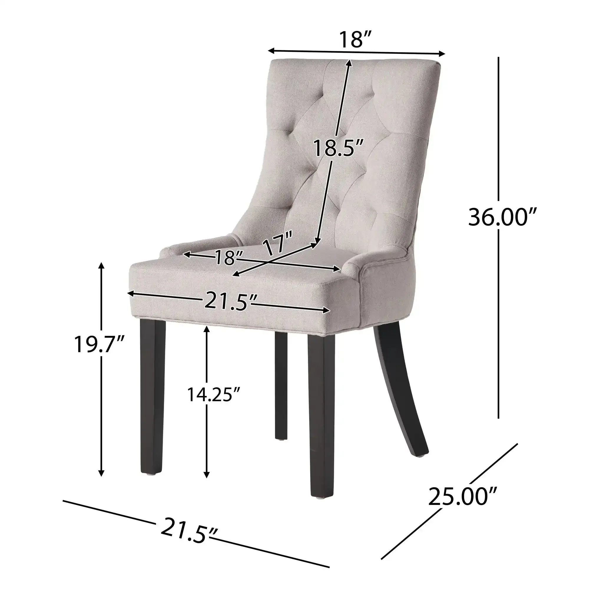 Contemporary Cheney Dining Chair Set with Tufted Design - Image 7