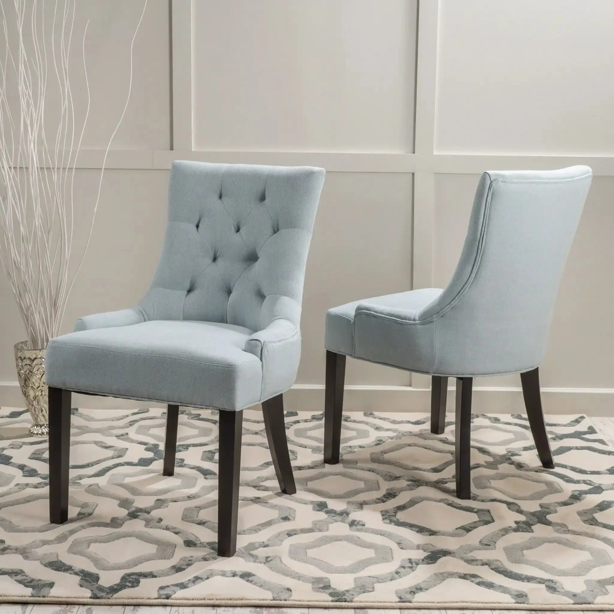Contemporary Cheney Dining Chair Set with Tufted Design - Image 8