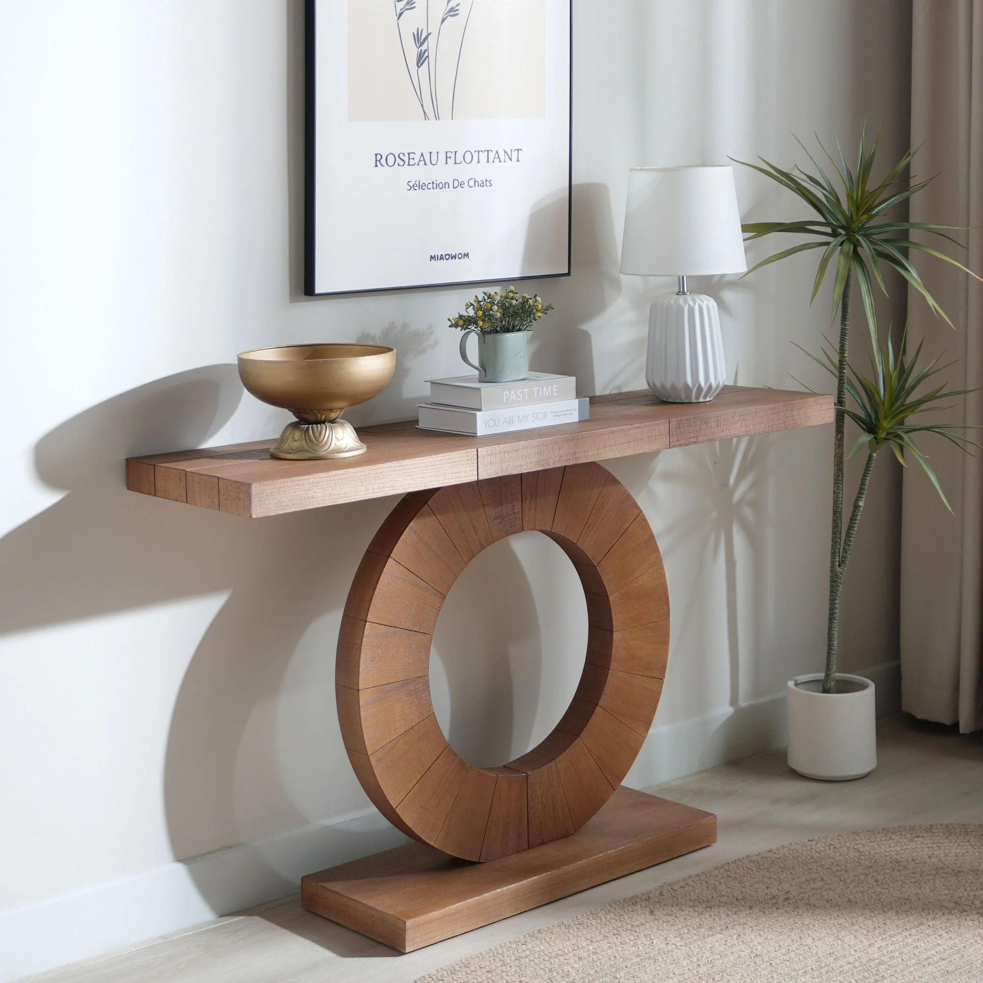 Contemporary Circular Console Table - Image 2