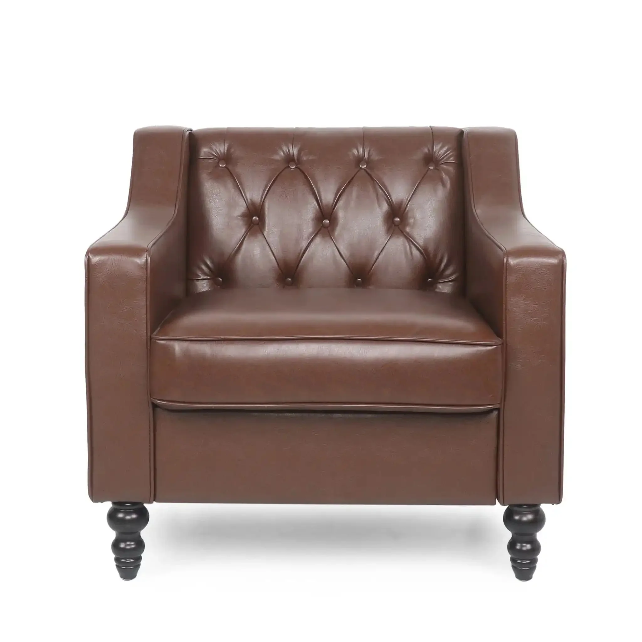 Contemporary Club Chair With Button Tufting And Birch Wood Legs - Image 8