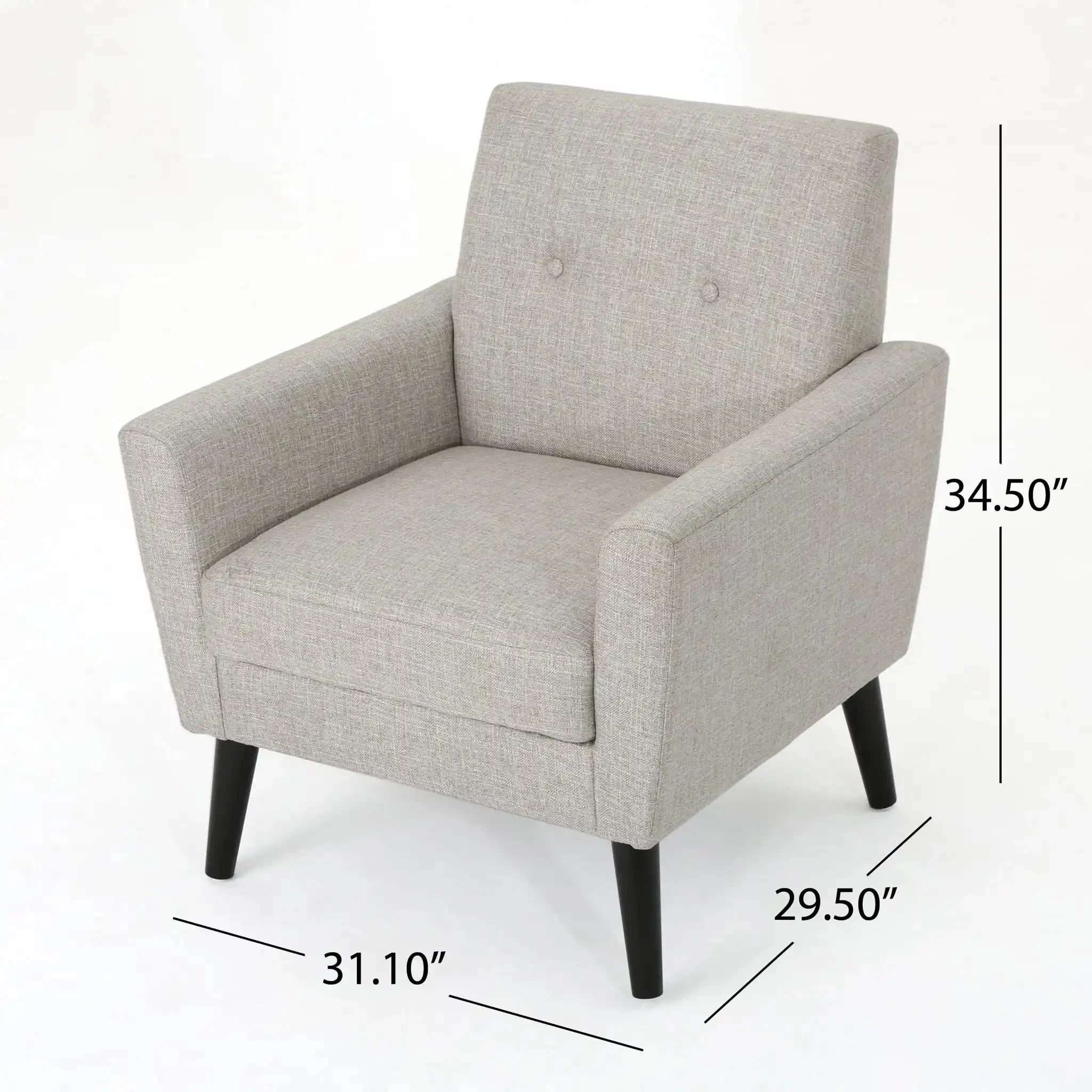 Contemporary Club Chair With Nailhead Trim Fabric And Birch Wood Legs - Image 4