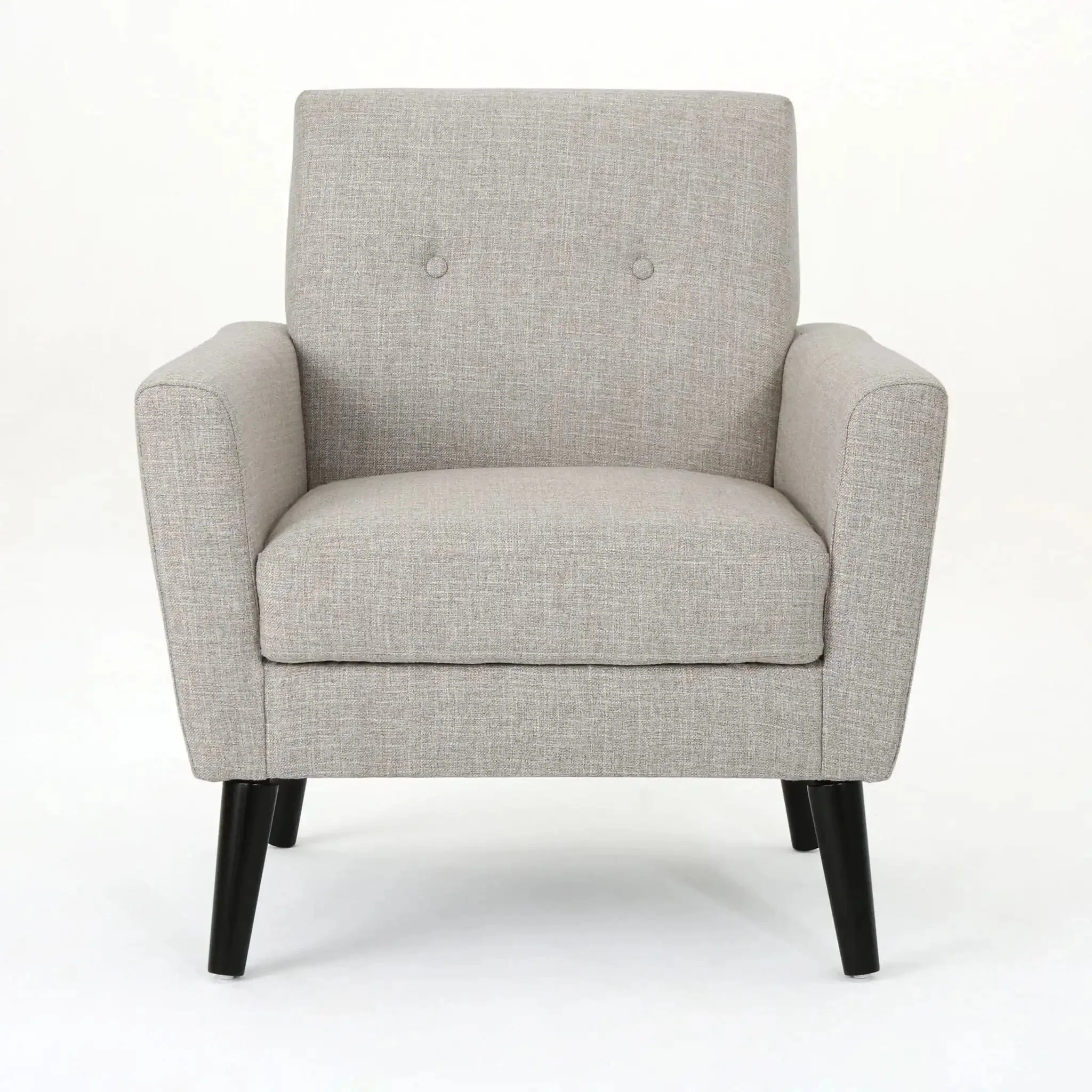 Contemporary Club Chair With Nailhead Trim Fabric And Birch Wood Legs - Image 7