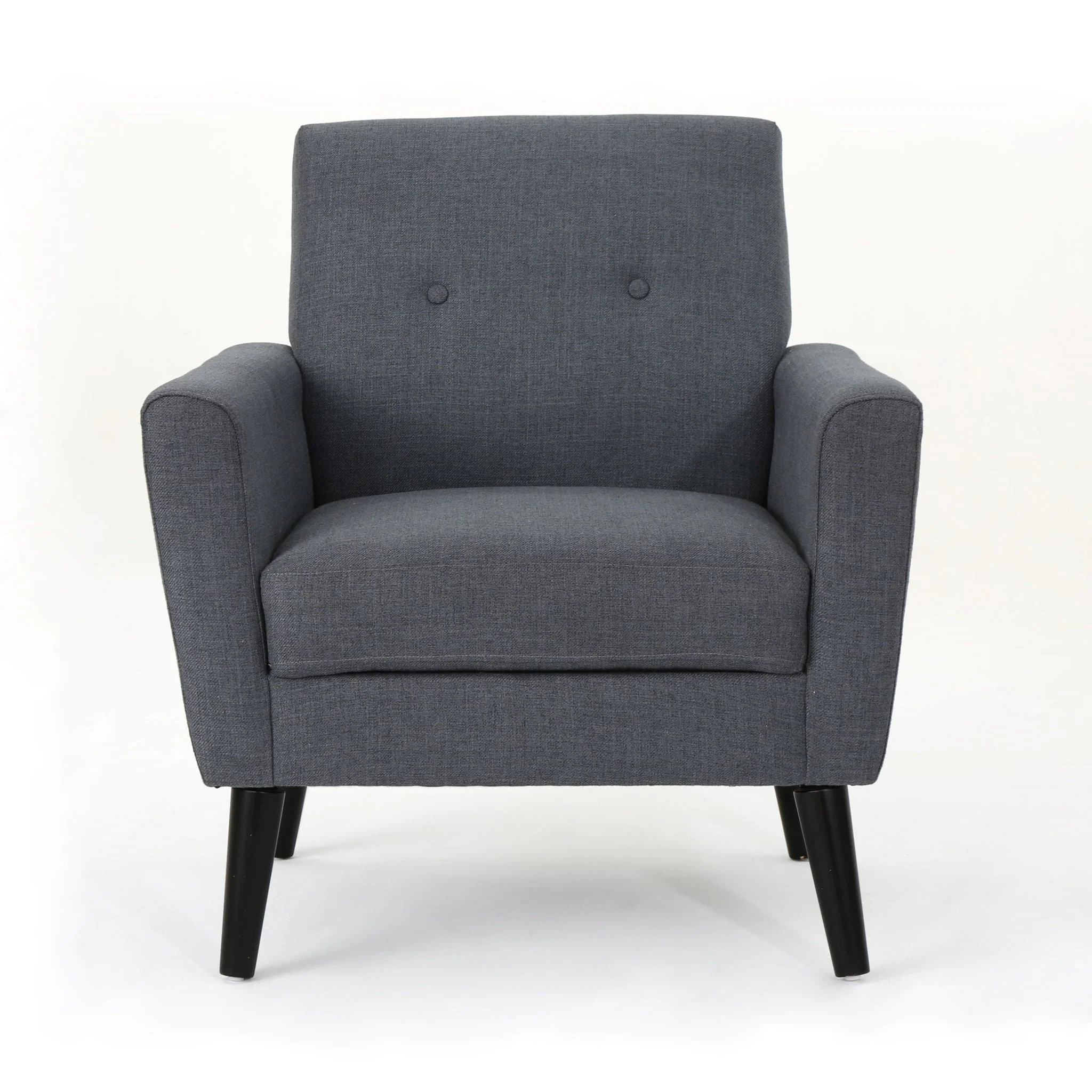 Contemporary Club Chair With Nailhead Trim Fabric And Birch Wood Legs - Image 8