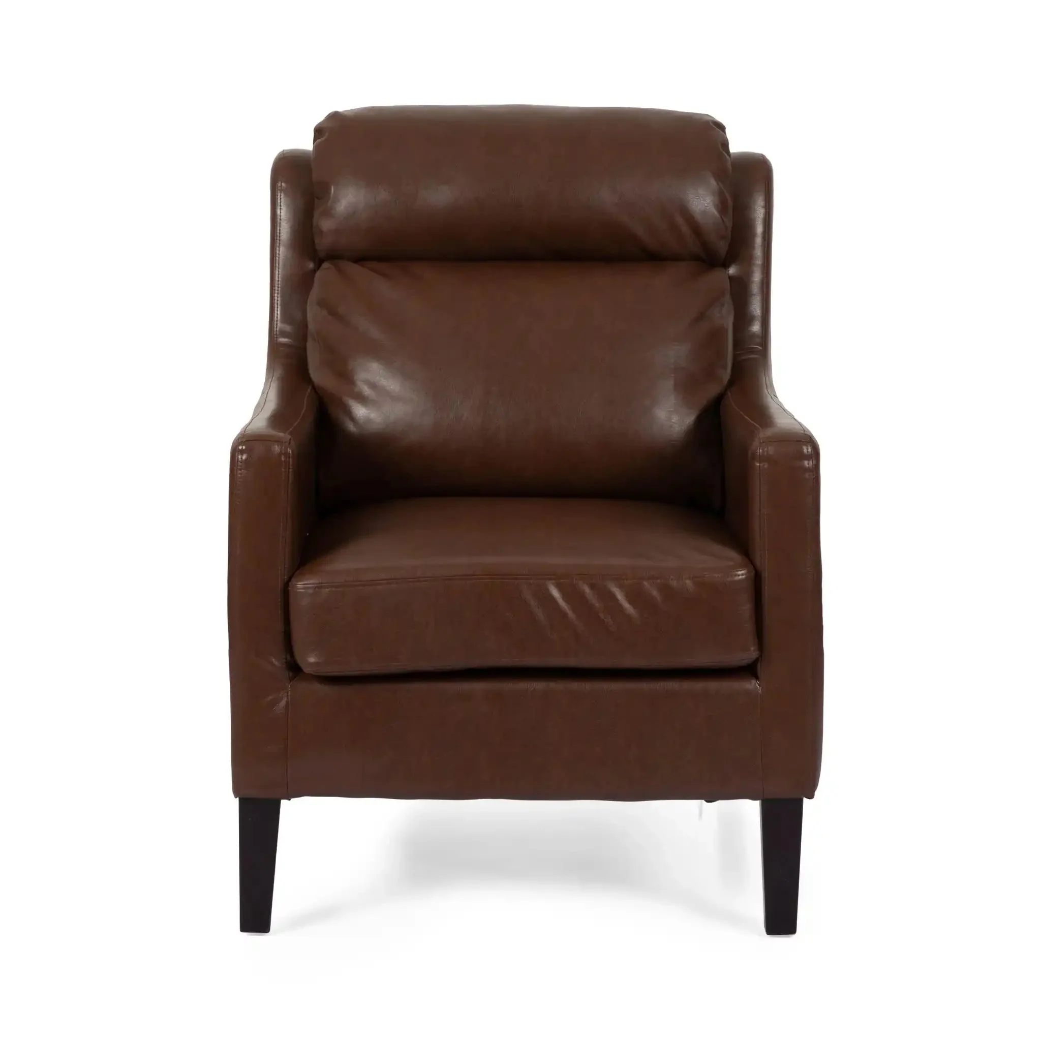 Contemporary Club Chair With Upholstered Fabric And Rubberwood Legs - Image 2