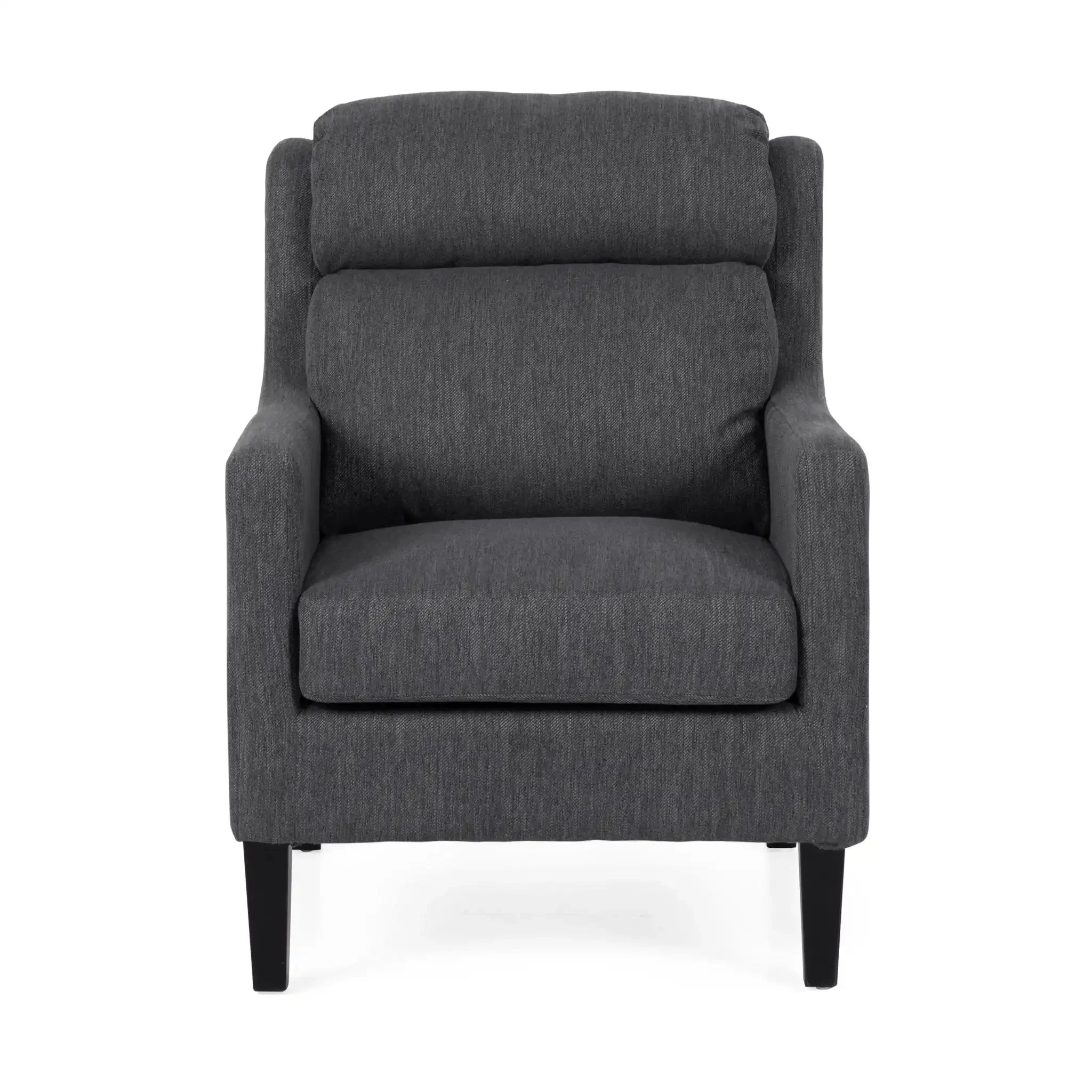 Contemporary Club Chair With Upholstered Fabric And Rubberwood Legs - Image 5