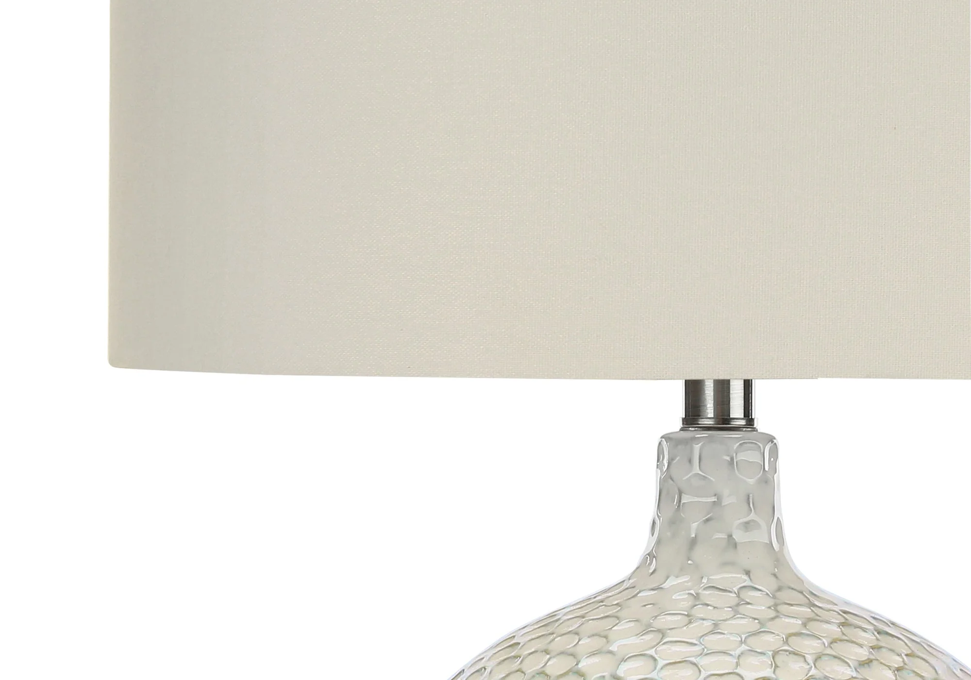 Contemporary Cream Ceramic Table Lamp 28" - Image 3