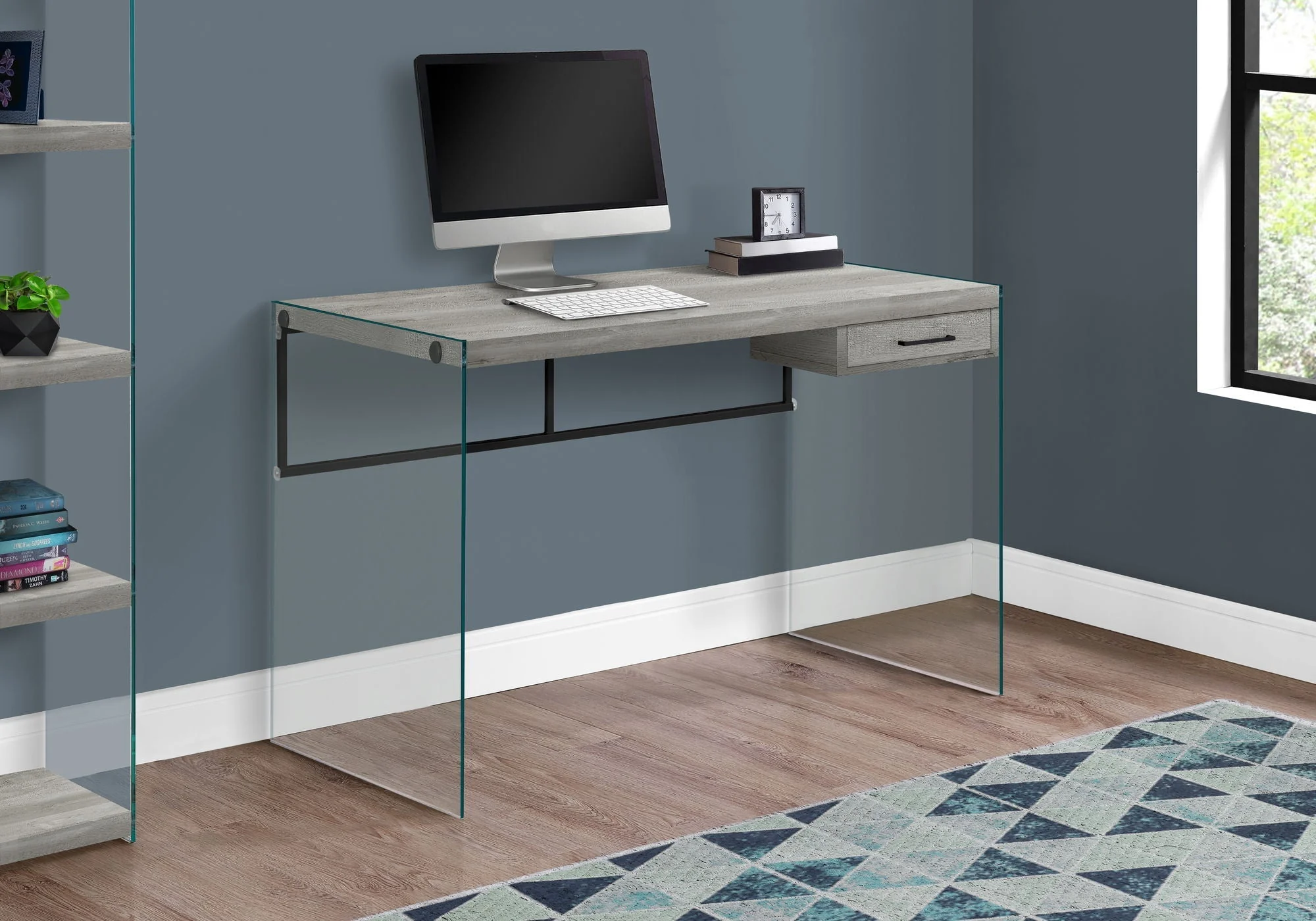 Contemporary Design Computer Desk For Home Office, Storage Drawers - Image 11