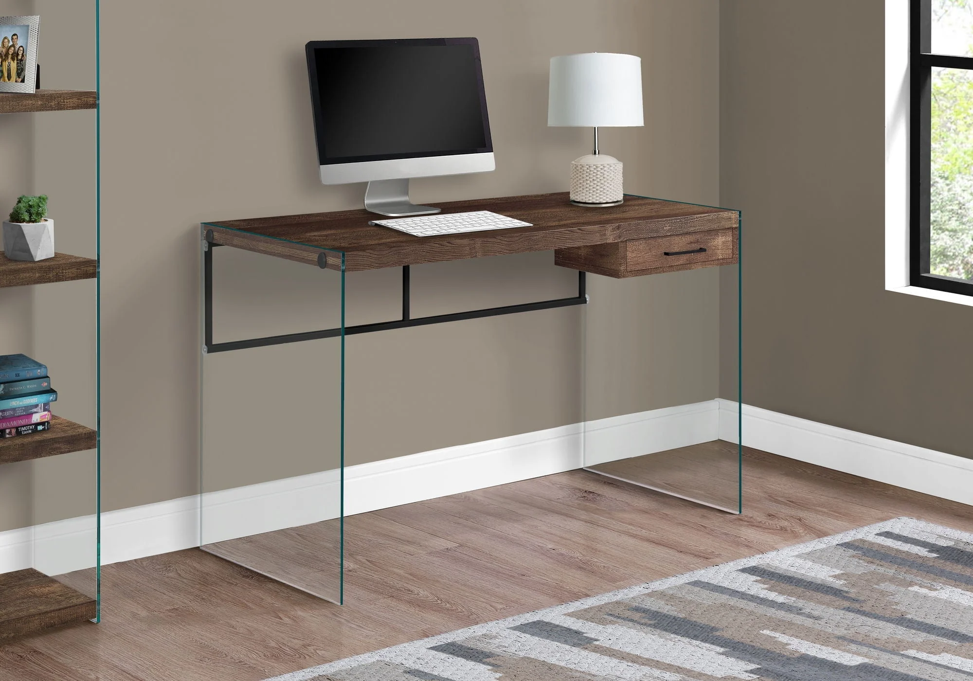 Contemporary Design Computer Desk For Home Office, Storage Drawers - Image 7