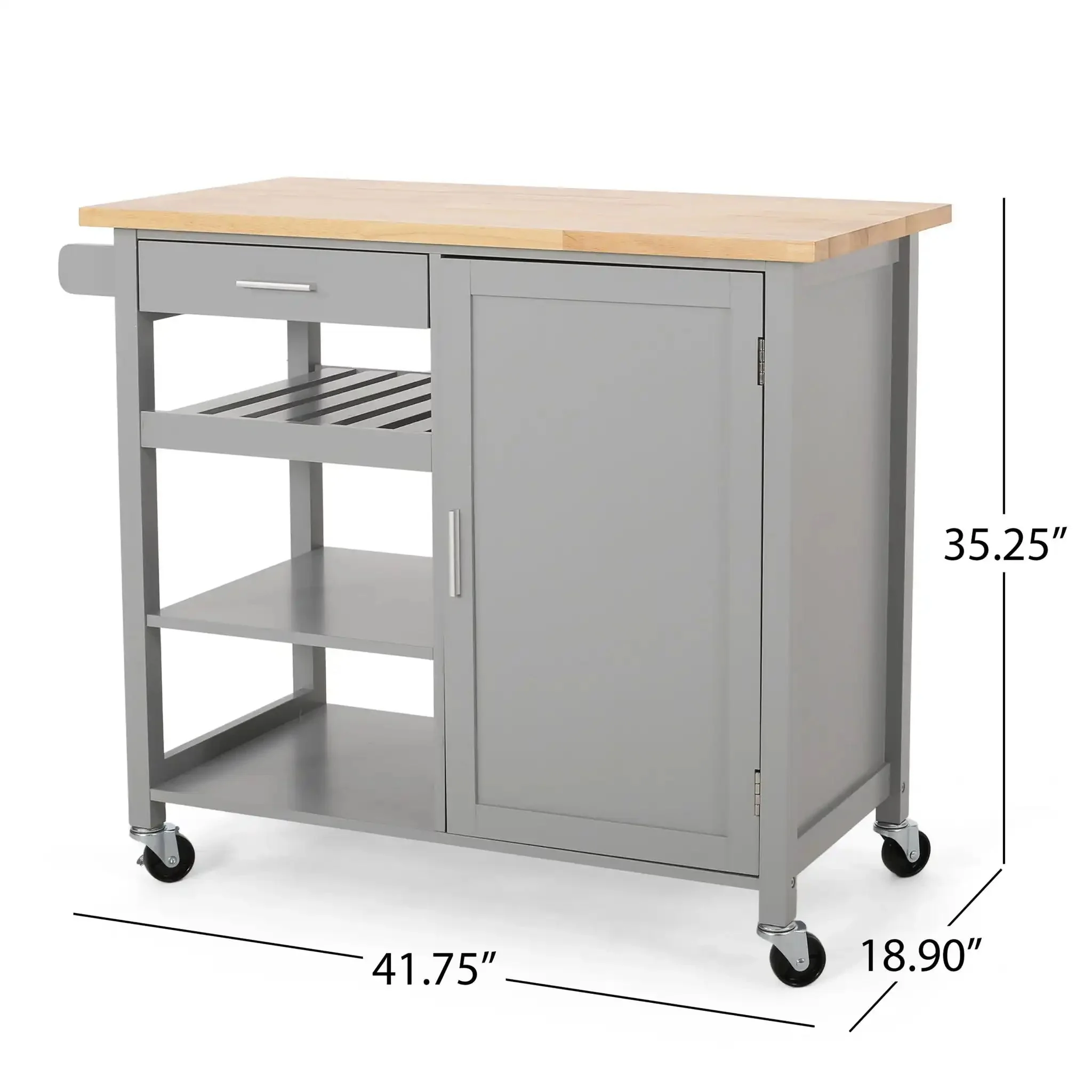 Contemporary Design Kitchen Cart With Wheels - Image 5