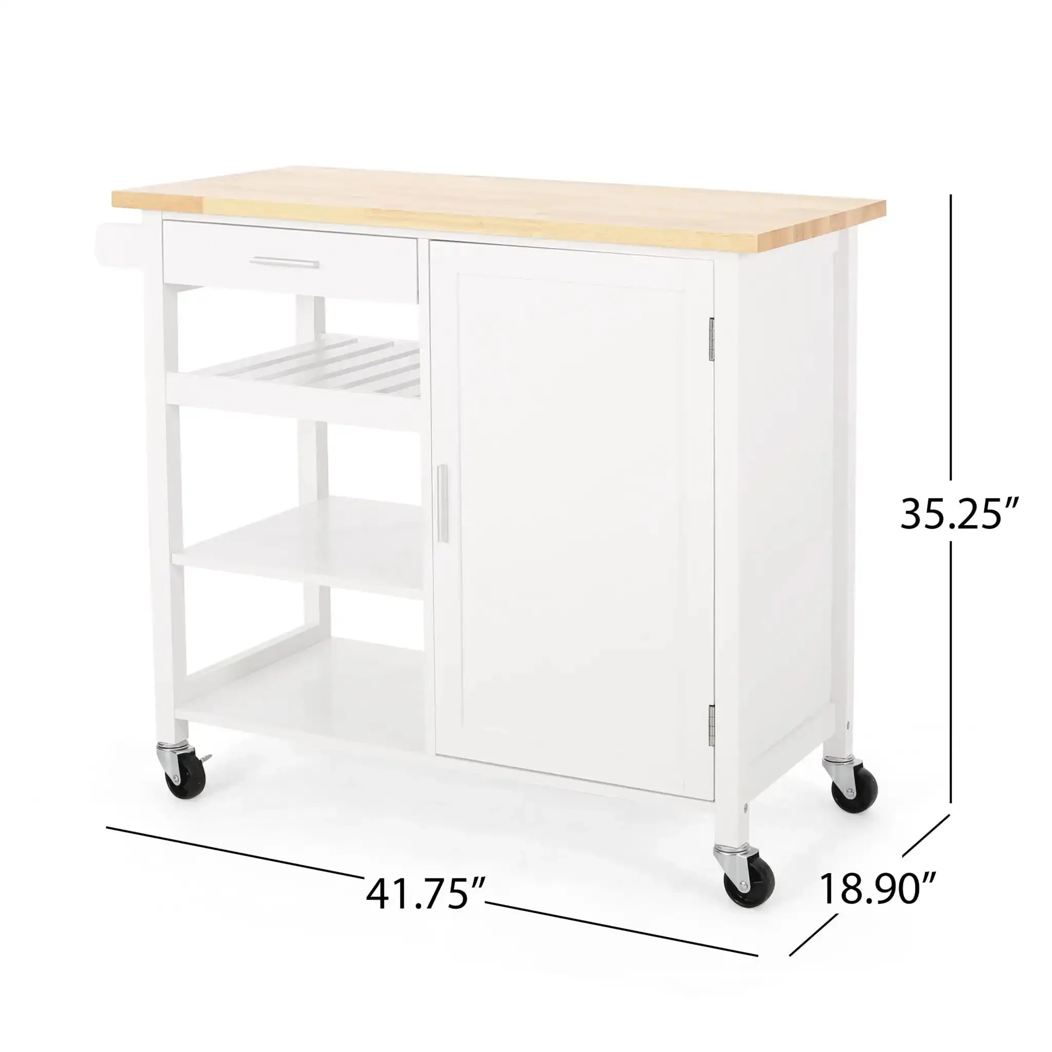 Contemporary Design Kitchen Cart With Wheels - Image 9