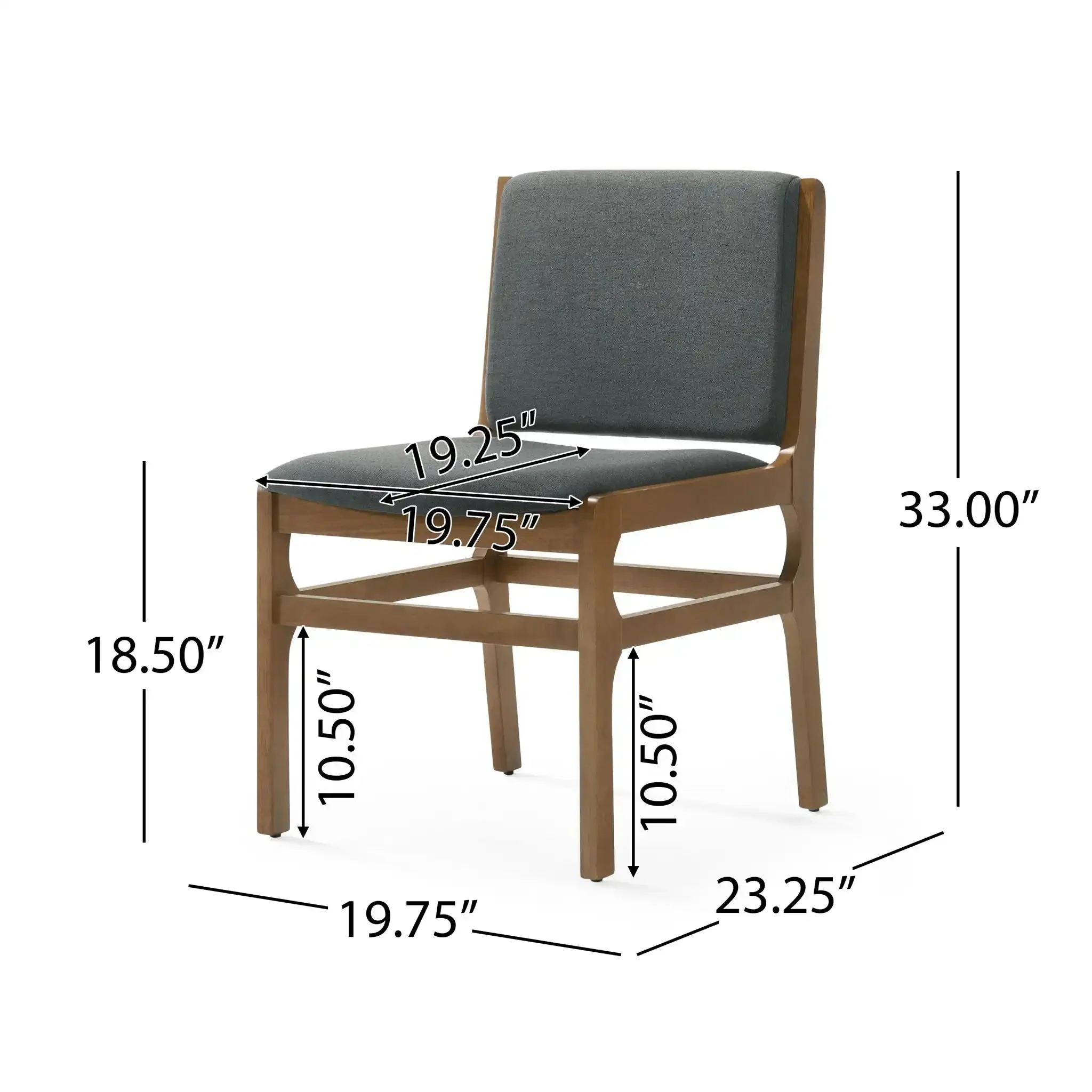 Contemporary Dining Chair Set Upholstered Fabric With Rubberwood Frame - Image 3