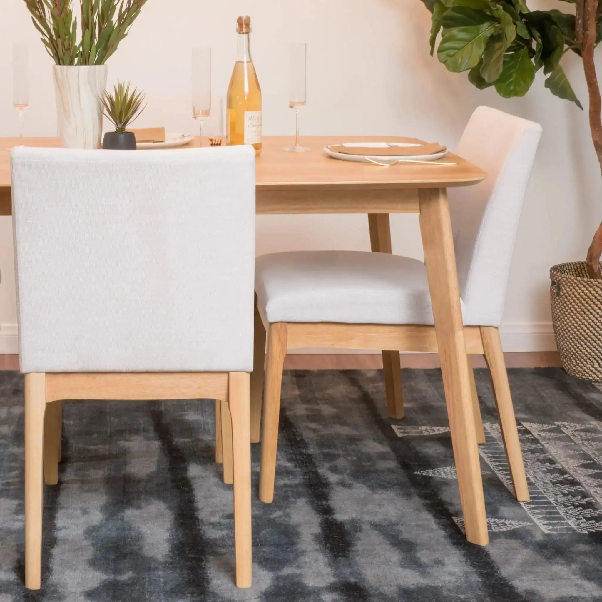 Contemporary Dining Chair SetWith Upholstered Fabric - Image 2