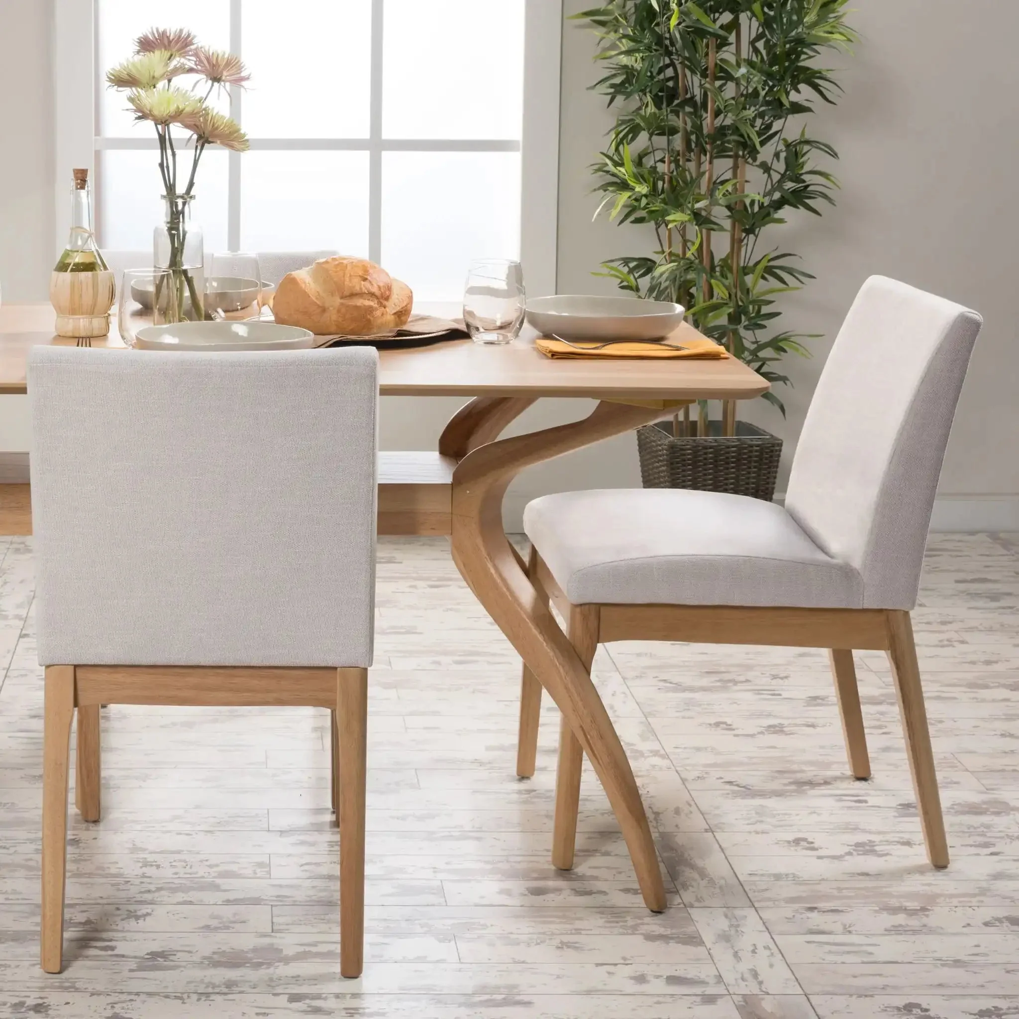 Contemporary Dining Chair SetWith Upholstered Fabric - Image 4