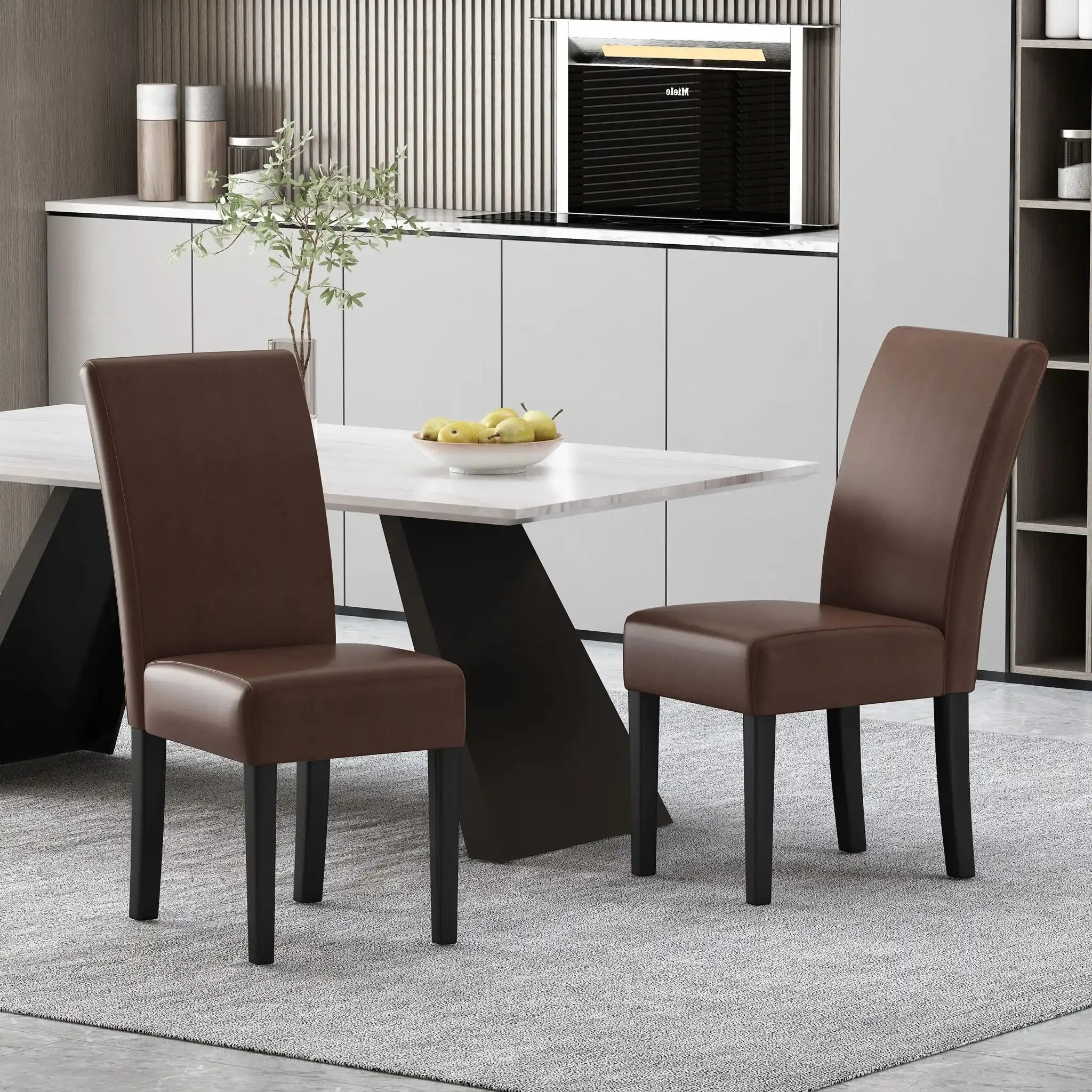 Contemporary Dining Chair With Rubberwood Legs (Set of 2) - Image 6