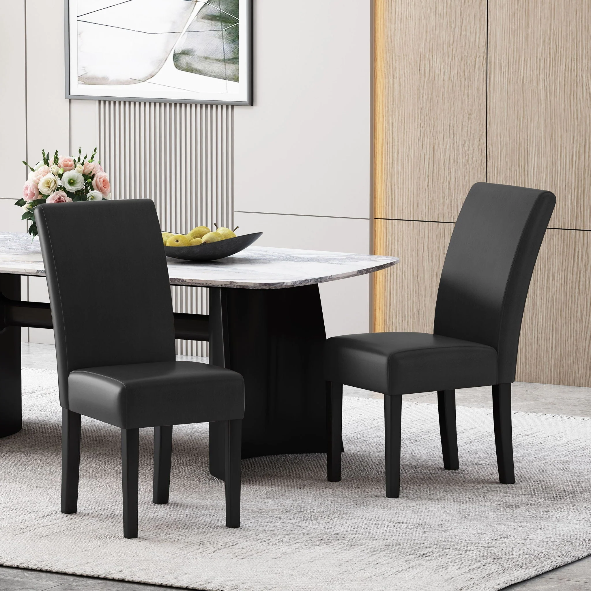 Contemporary Dining Chair With Rubberwood Legs (Set of 2) - Image 7