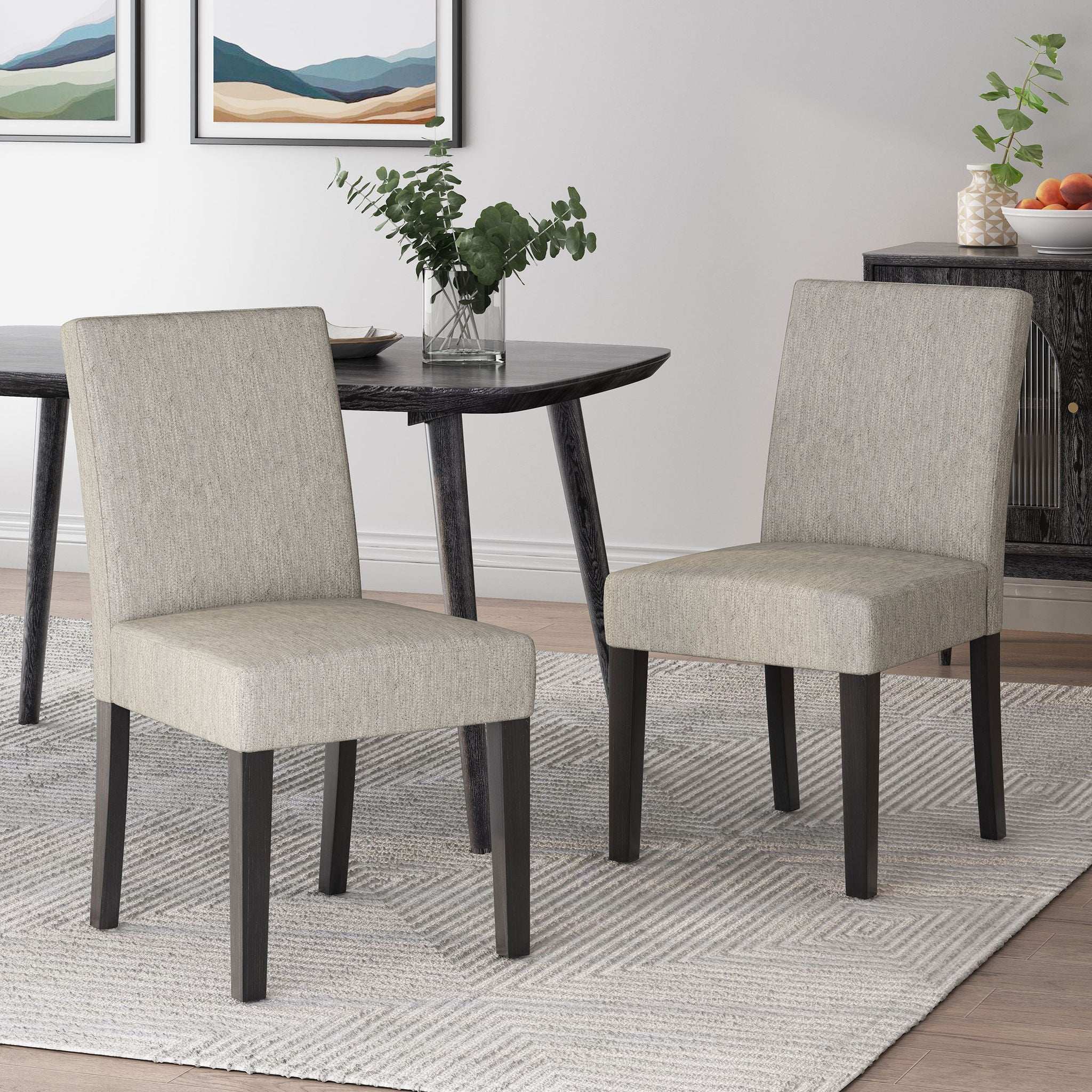 Contemporary Dining Chair With Upholstered Seating And Tapered Legs - Image 5