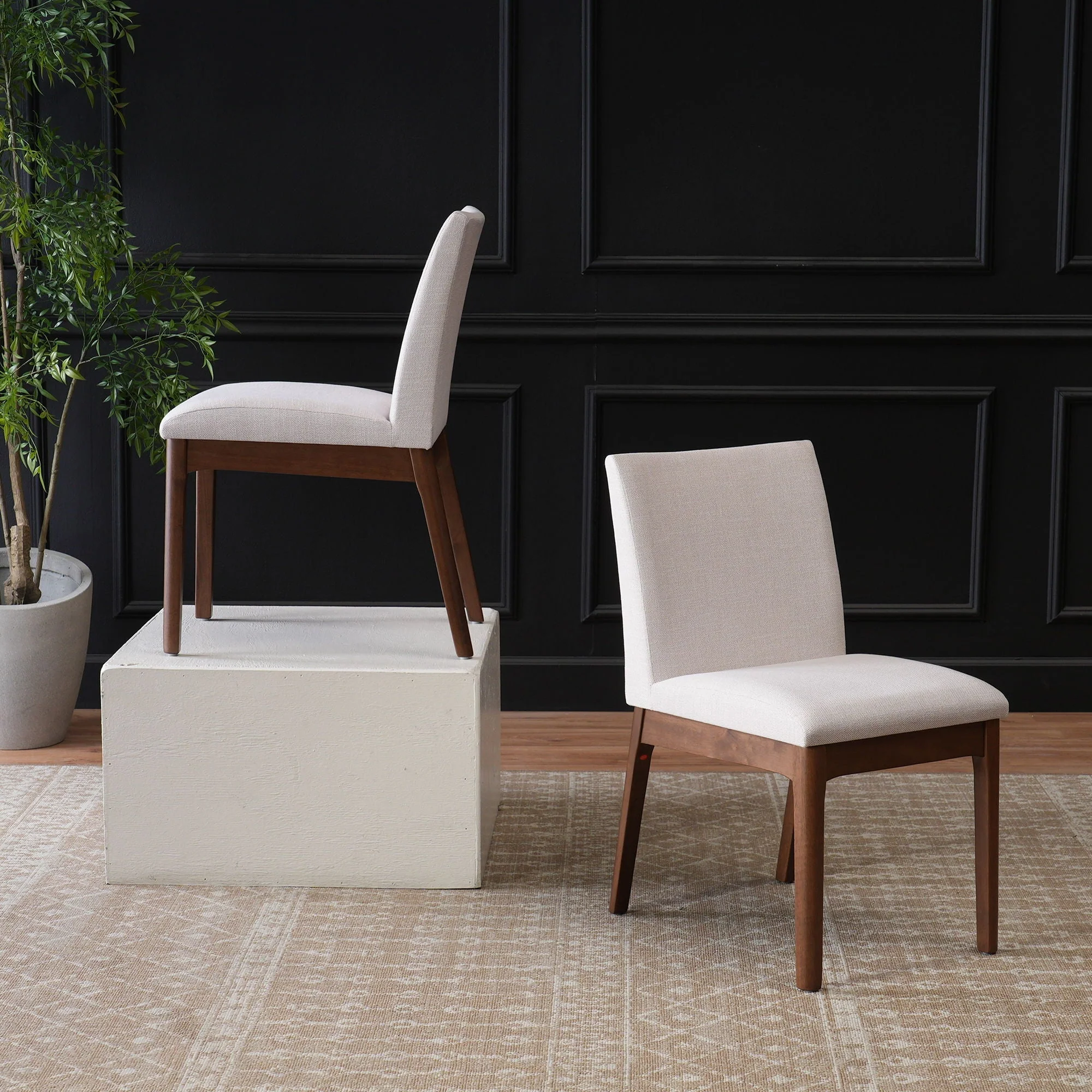 Contemporary Fabric Comfort Dining Chairs (Set of 2) - Image 10