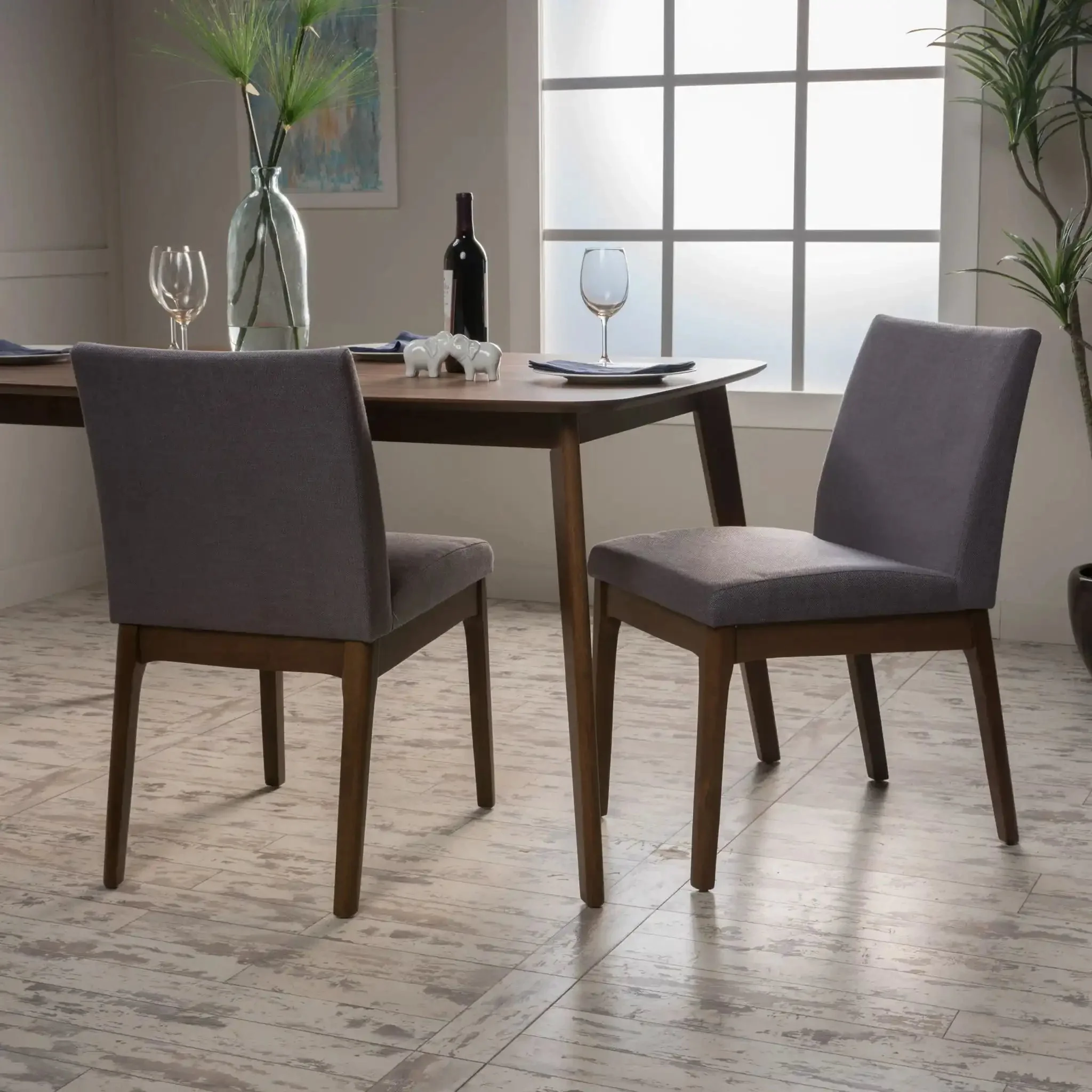 Contemporary Fabric Comfort Dining Chairs (Set of 2) - Image 11