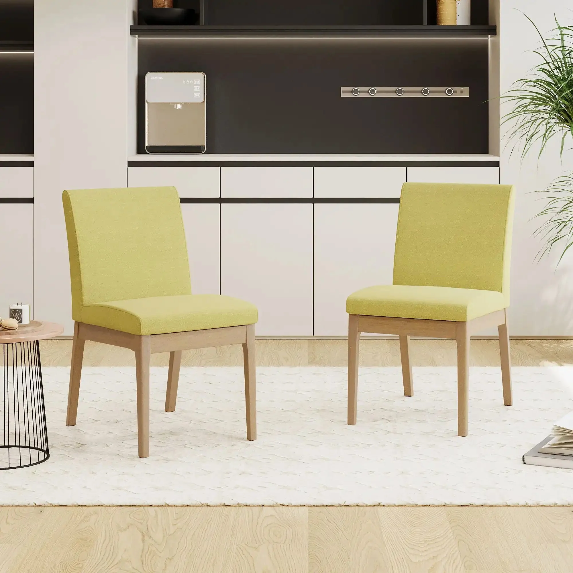 Contemporary Fabric Comfort Dining Chairs (Set of 2) - Image 8