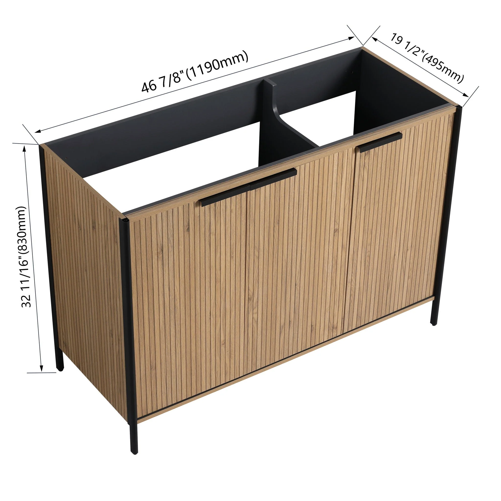 Contemporary Freestanding Bathroom Vanity With Adjustable Shelves - Image 17
