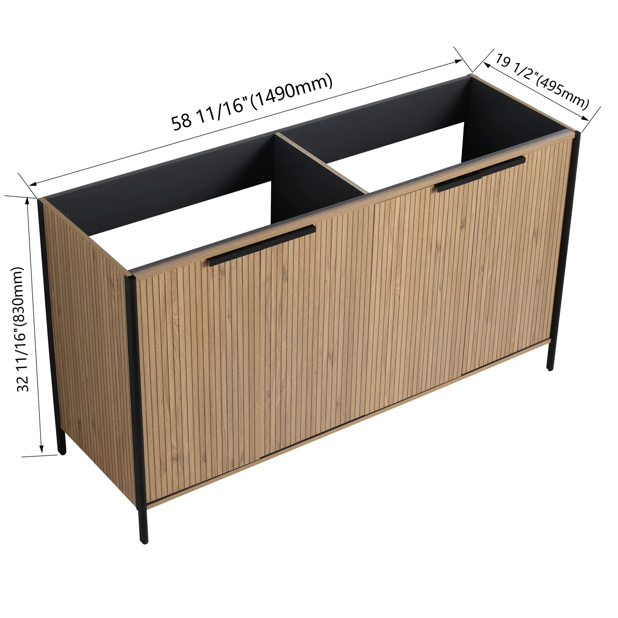 Contemporary Freestanding Bathroom Vanity With Adjustable Shelves - Image 19