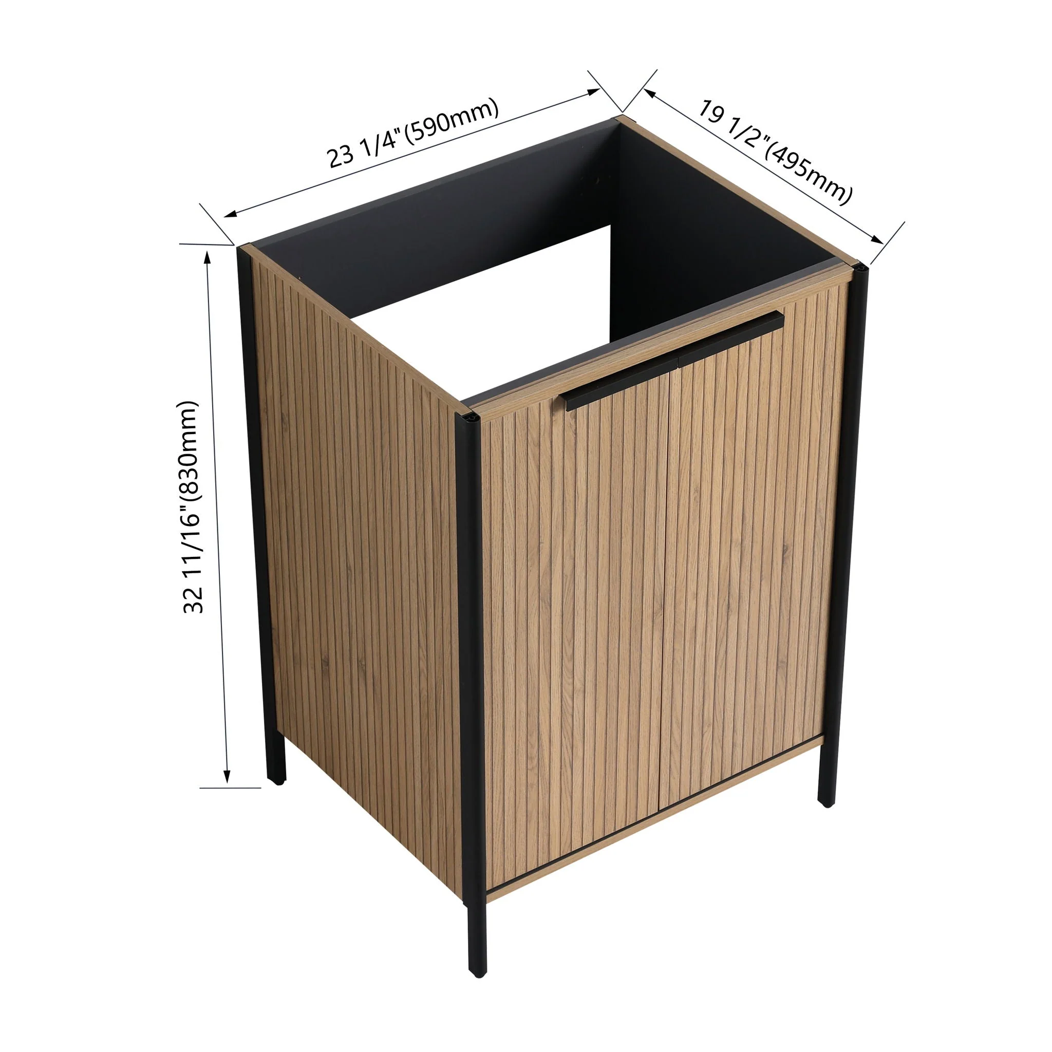 Contemporary Freestanding Bathroom Vanity With Adjustable Shelves - Image 9