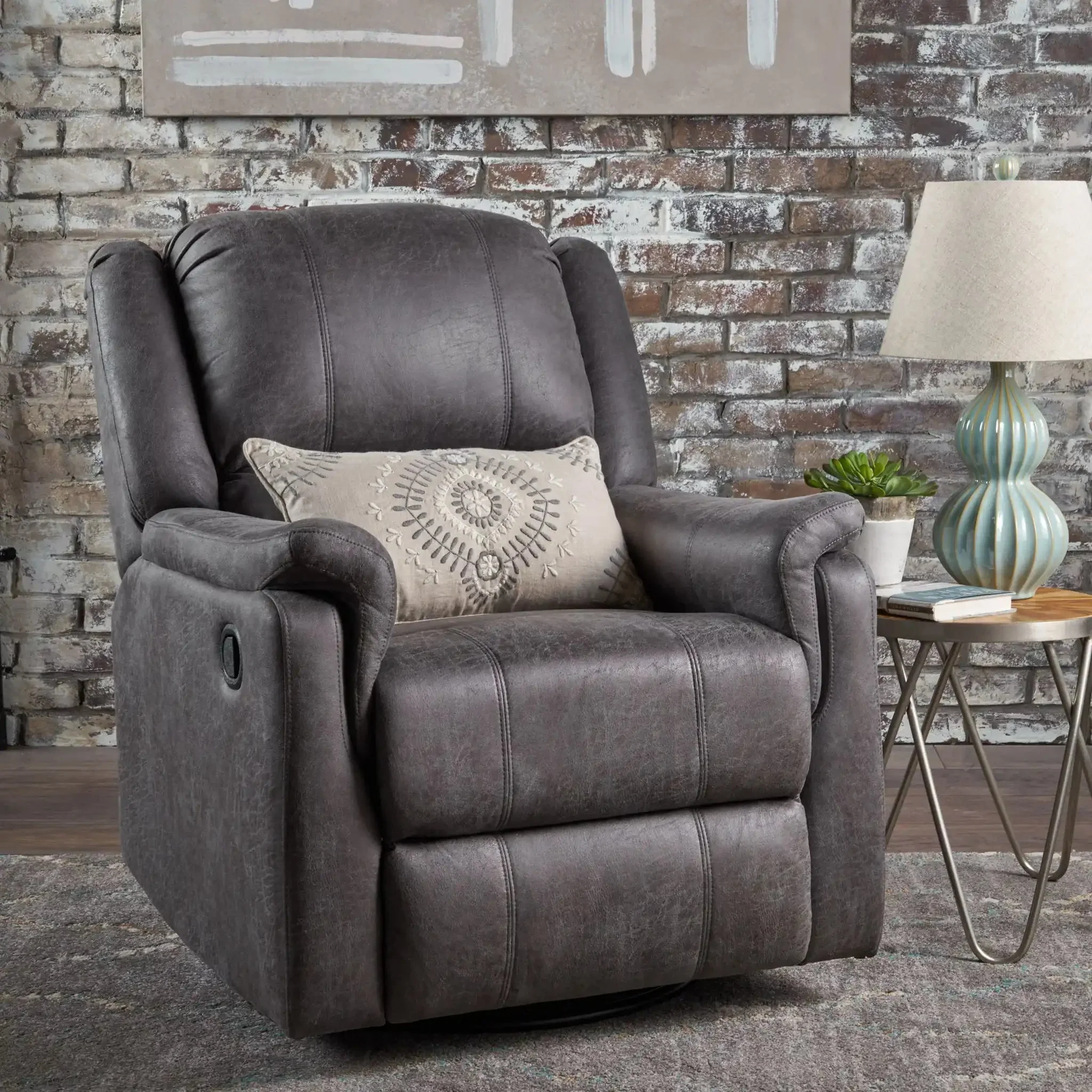 Contemporary Glider Recliner With Swivel Function - Image 7