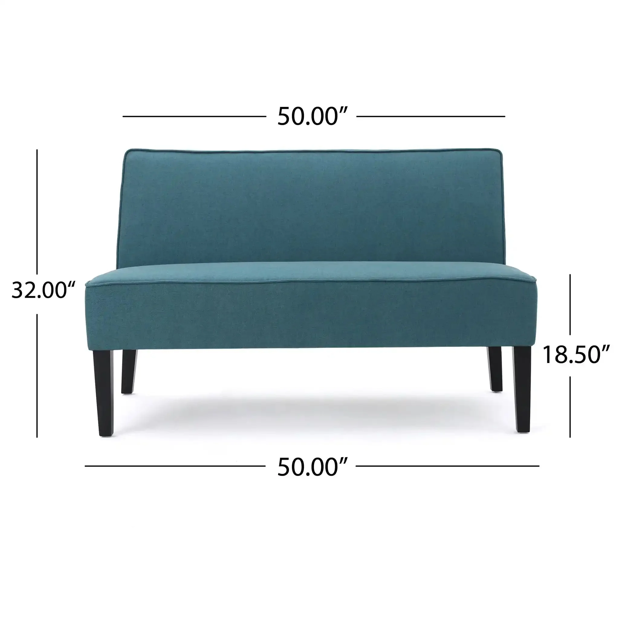 Contemporary Loveseat With Upholstered Fabric And Birch Wood Legs - Image 5