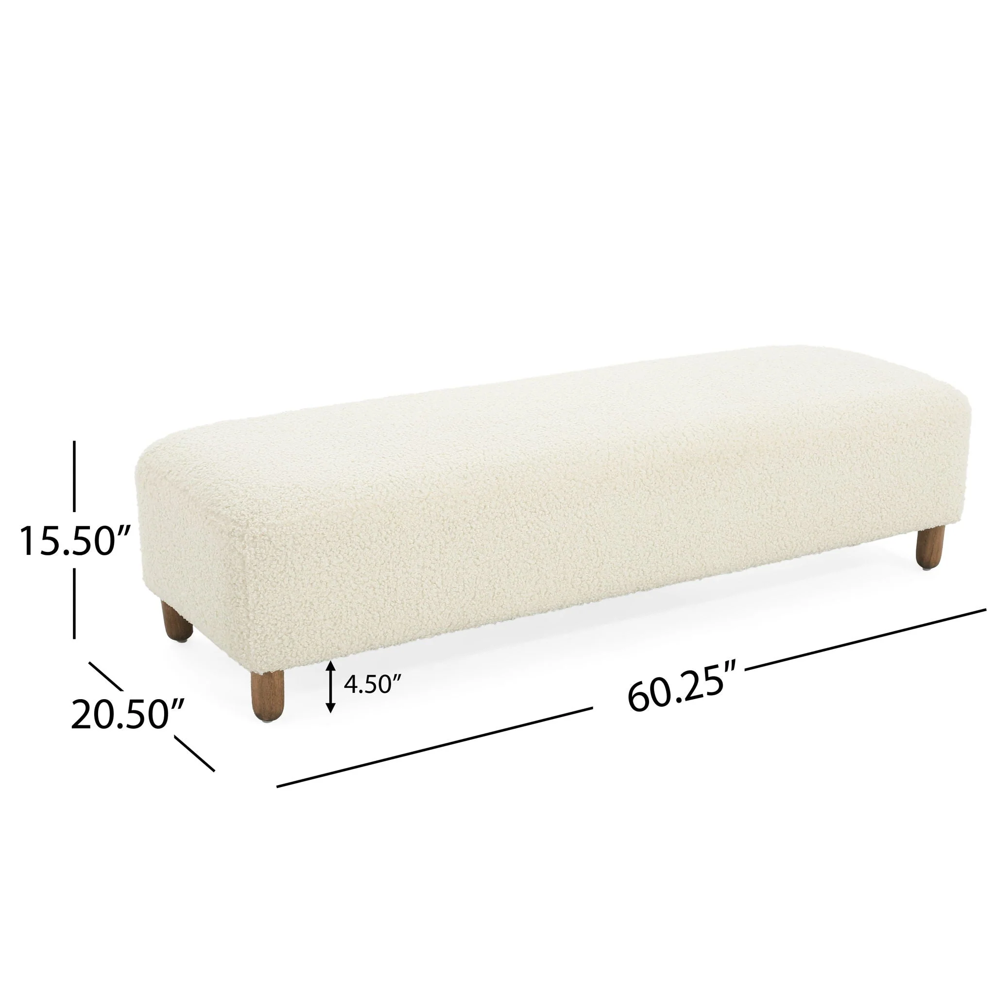 Contemporary Ottoman With Foam Cushion And Durable Upholstery - Image 5