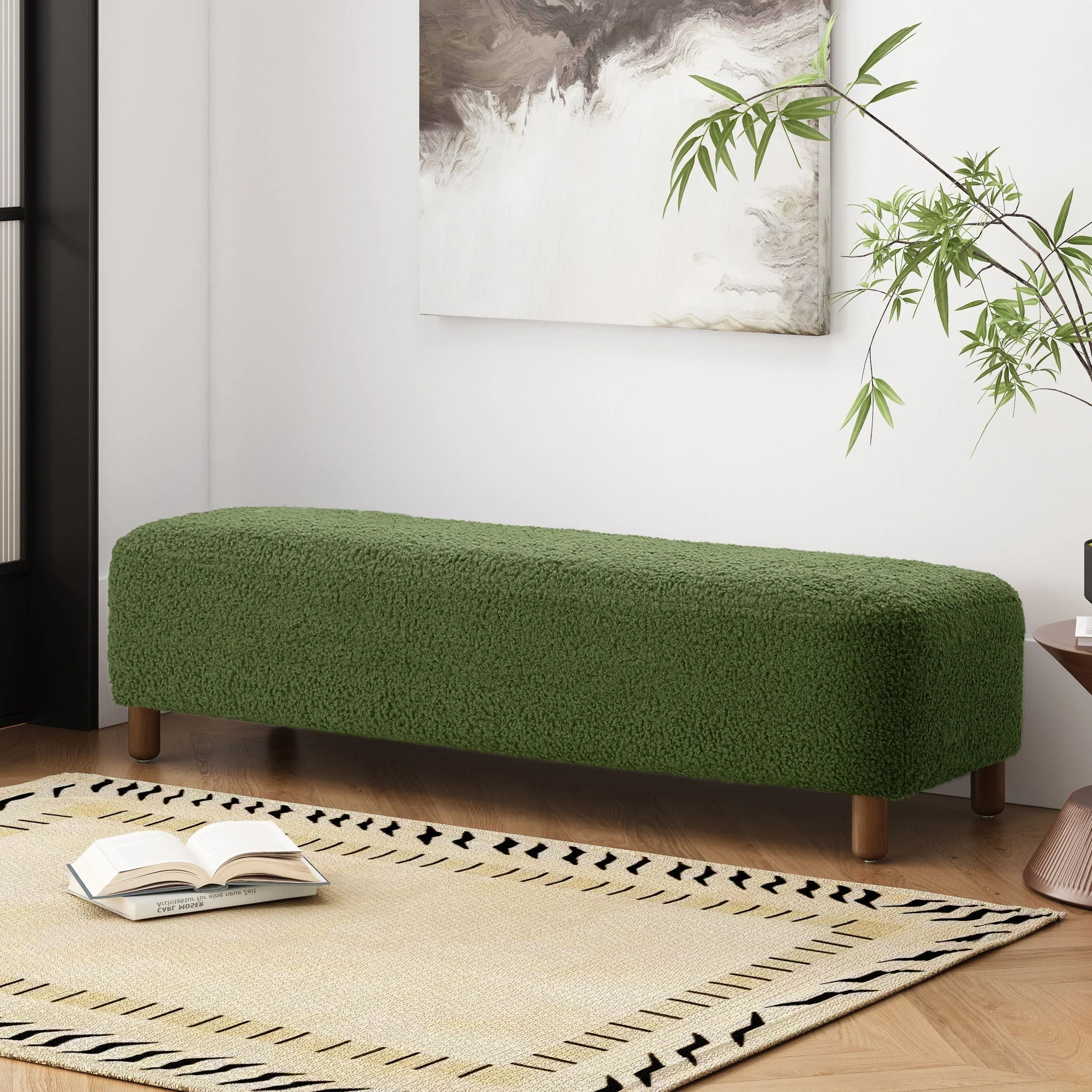 Contemporary Ottoman With Foam Cushion And Durable Upholstery - Image 6