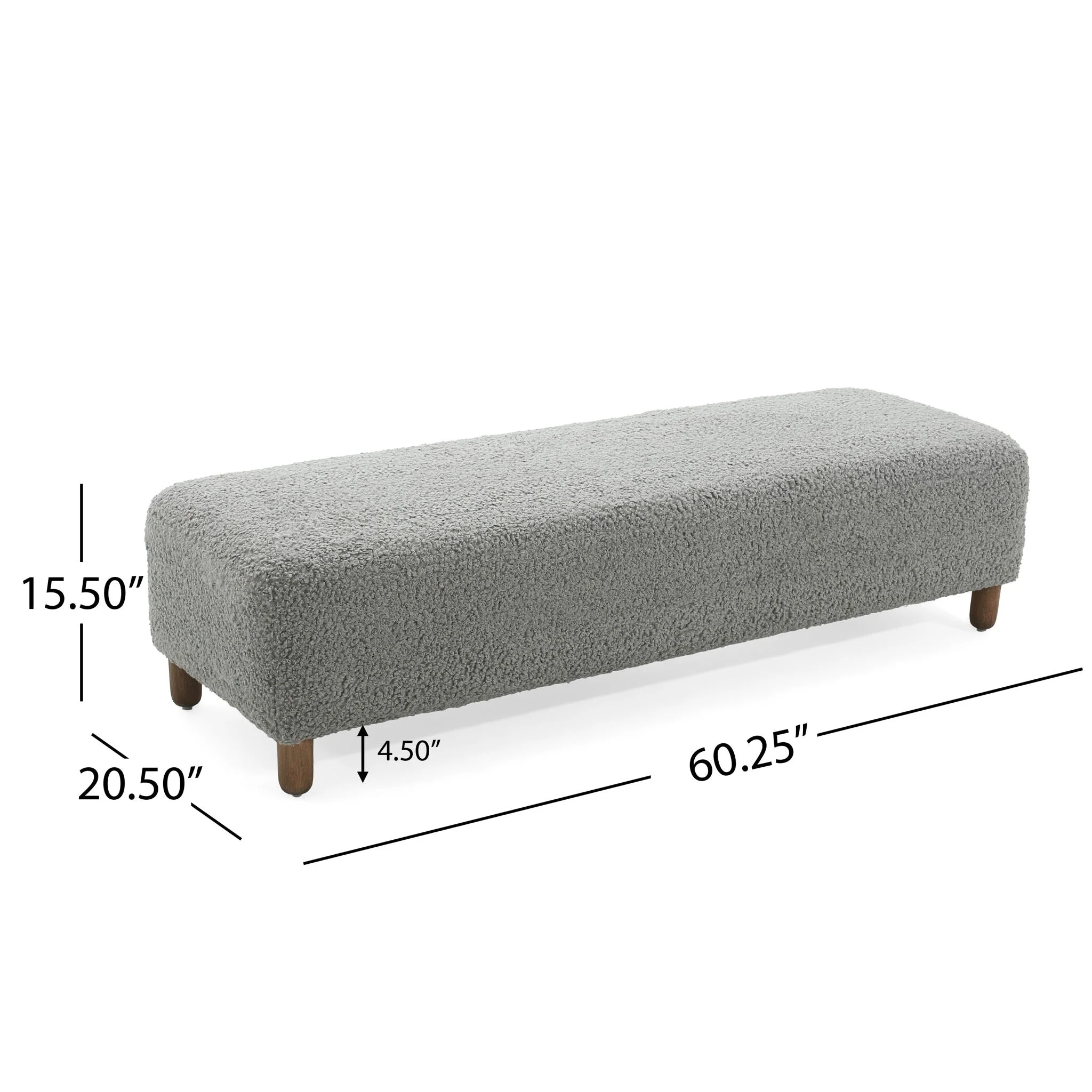 Contemporary Ottoman With Foam Cushion And Durable Upholstery - Image 7