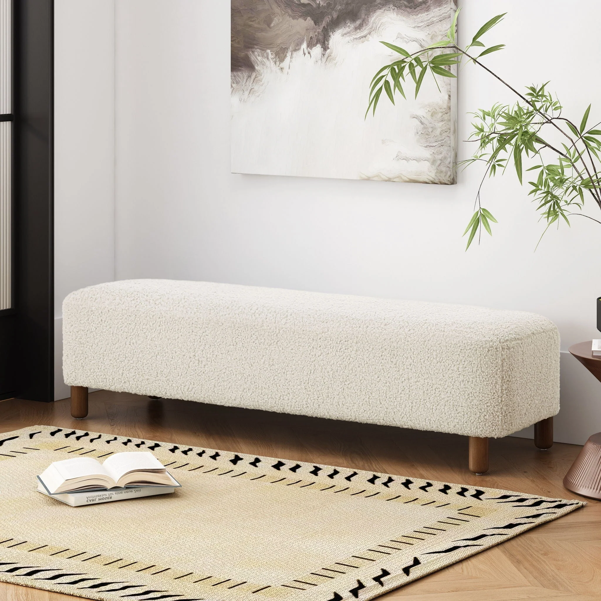 Contemporary Ottoman With Foam Cushion And Durable Upholstery - Image 8