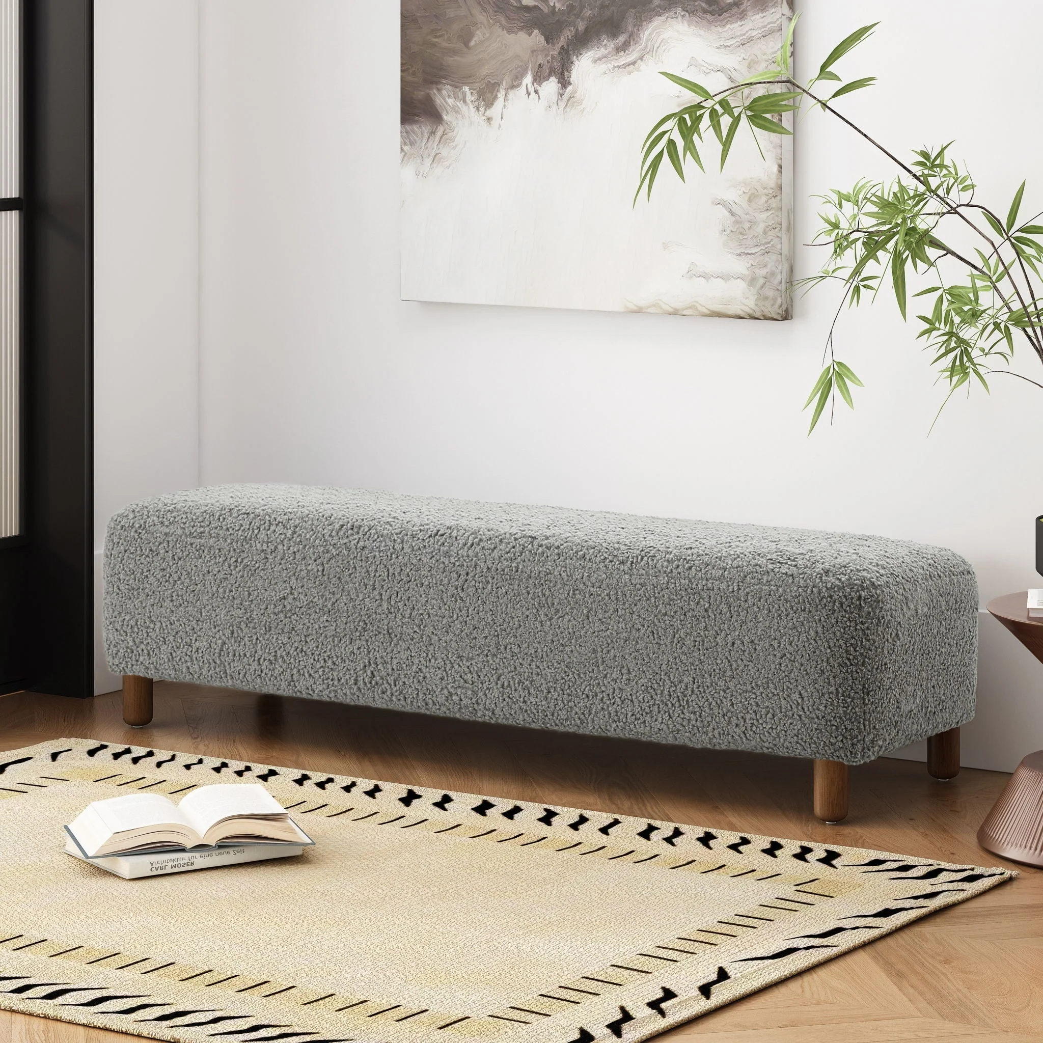 Contemporary Ottoman With Foam Cushion And Durable Upholstery - Image 9